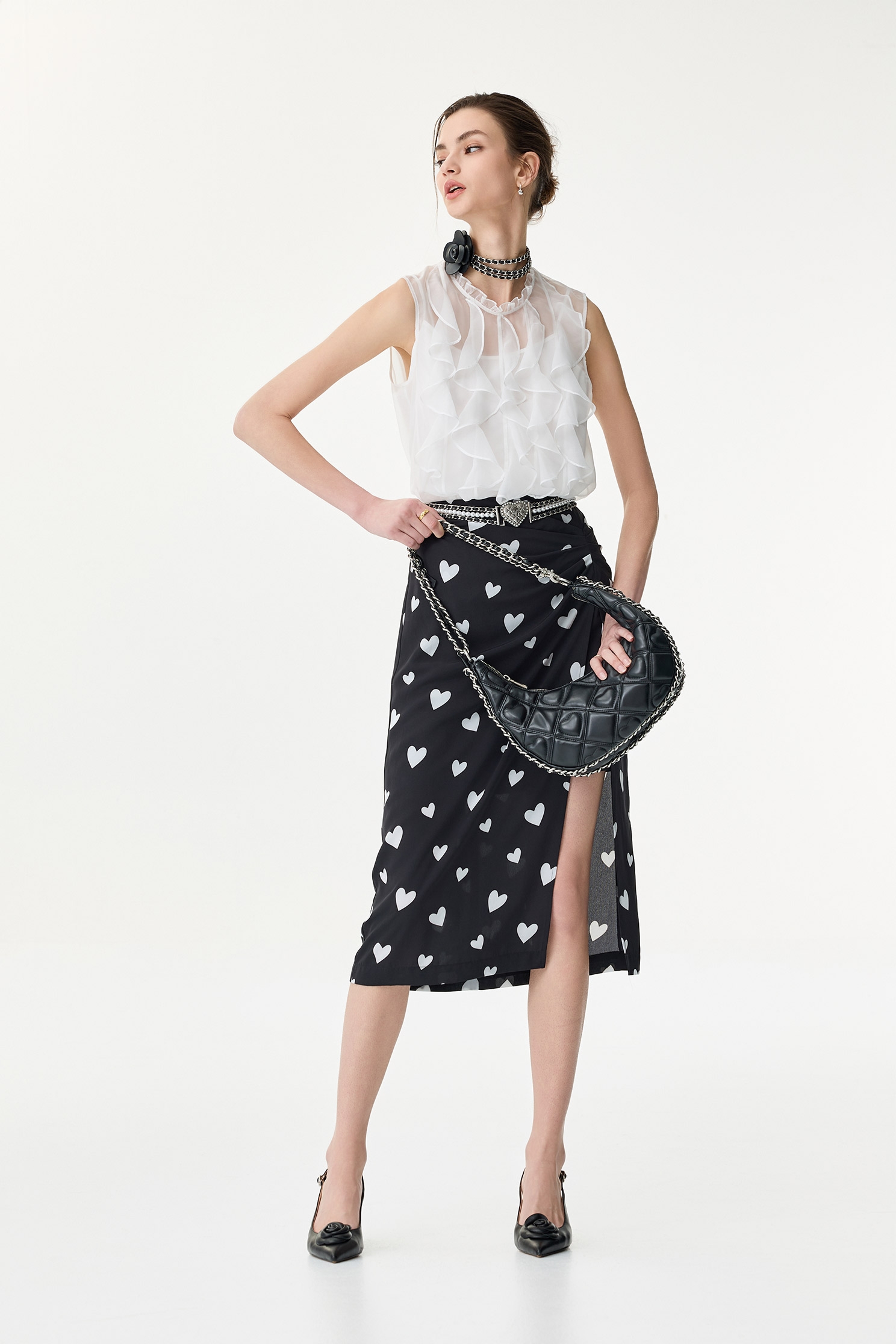 滿天心抓摺中長裙滿天心抓摺中長裙,人氣商品,春夏穿搭,時髦成套搭配,短裙,長裙,雪紡