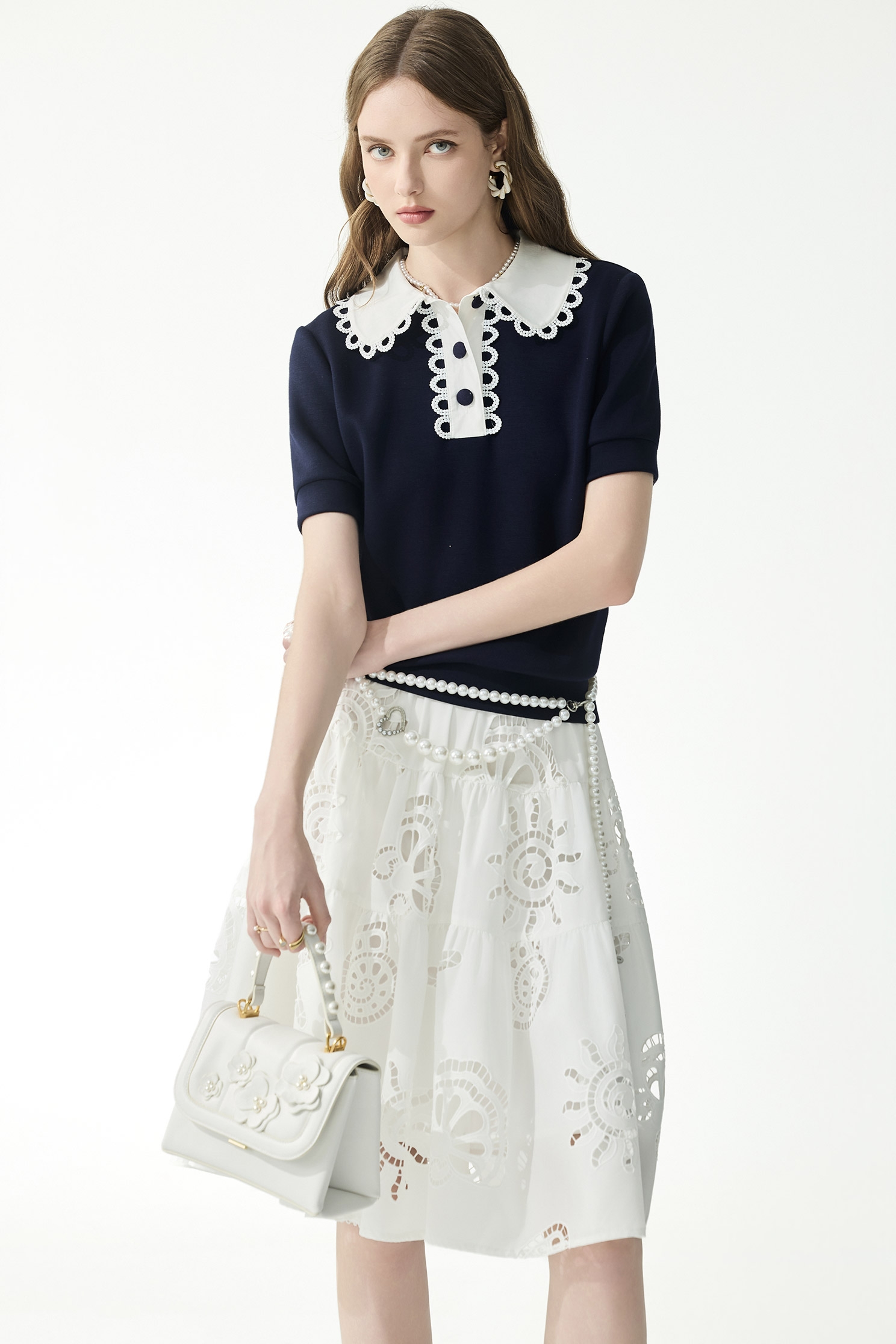 海洋生物簍空刺繡裙海洋生物簍空刺繡裙,刺繡,春夏穿搭,白色裙子,長裙