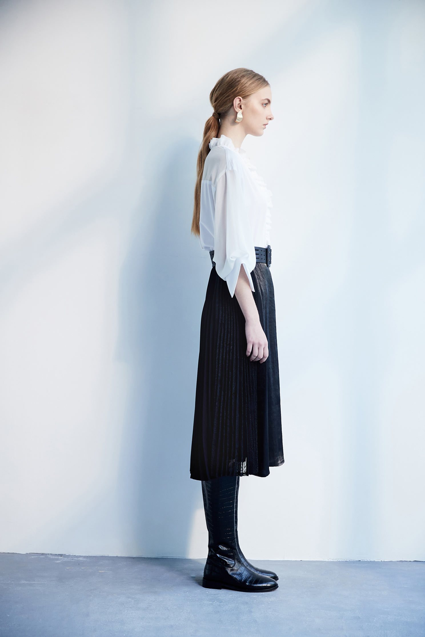 Stitching classic design dress,pleats,pleatedskirt,maxipleatedskirt,lace,laceskirt,longskirt,blackskirt