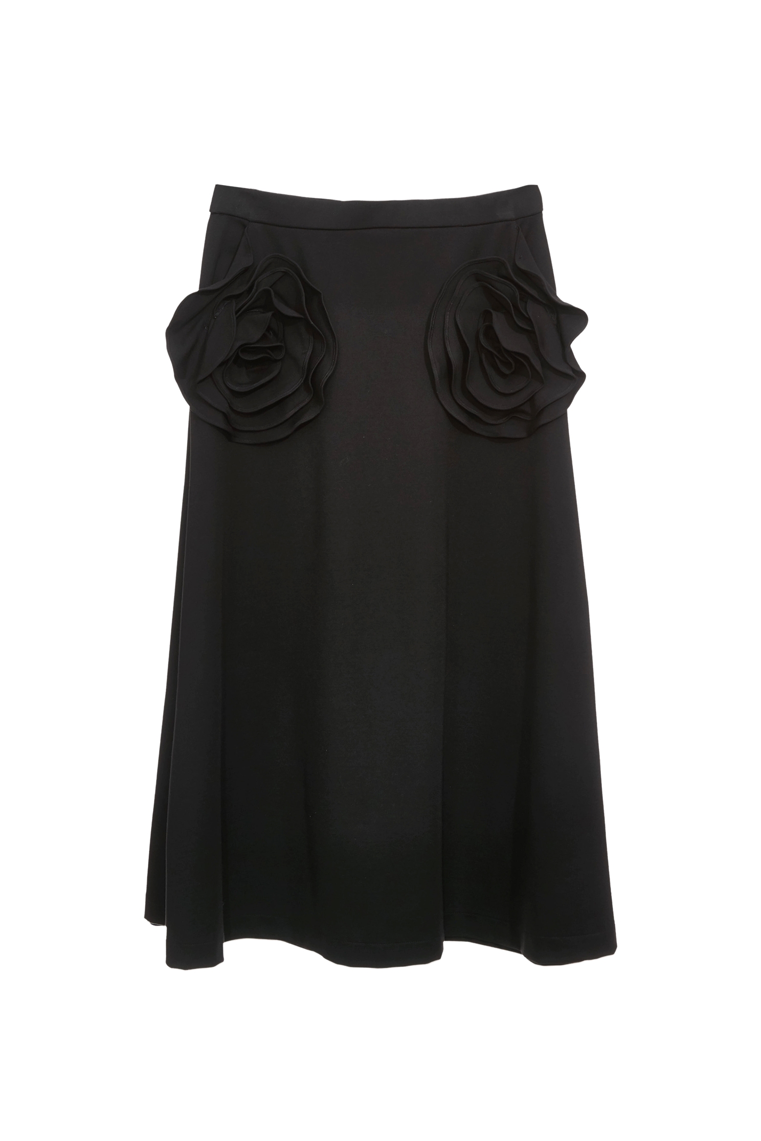 極致黑彈性玫瑰繞花中長展裙極致黑彈性玫瑰繞花中長展裙,春夏穿搭,時髦成套搭配,花花世界,長裙,黑色裙子