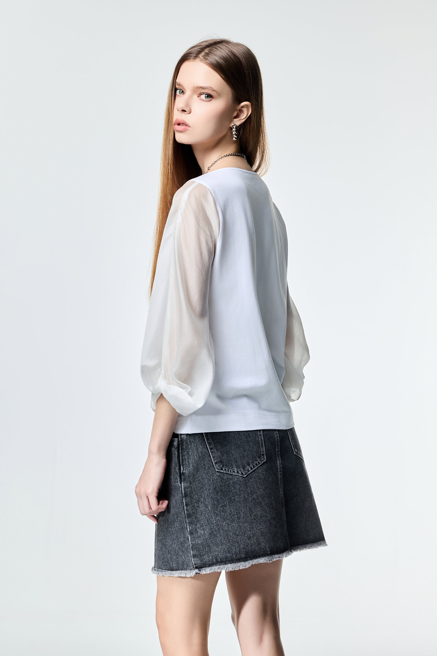 露裙檔造型牛仔短褲露裙檔造型牛仔短褲,春夏穿搭,牛仔,牛仔裙