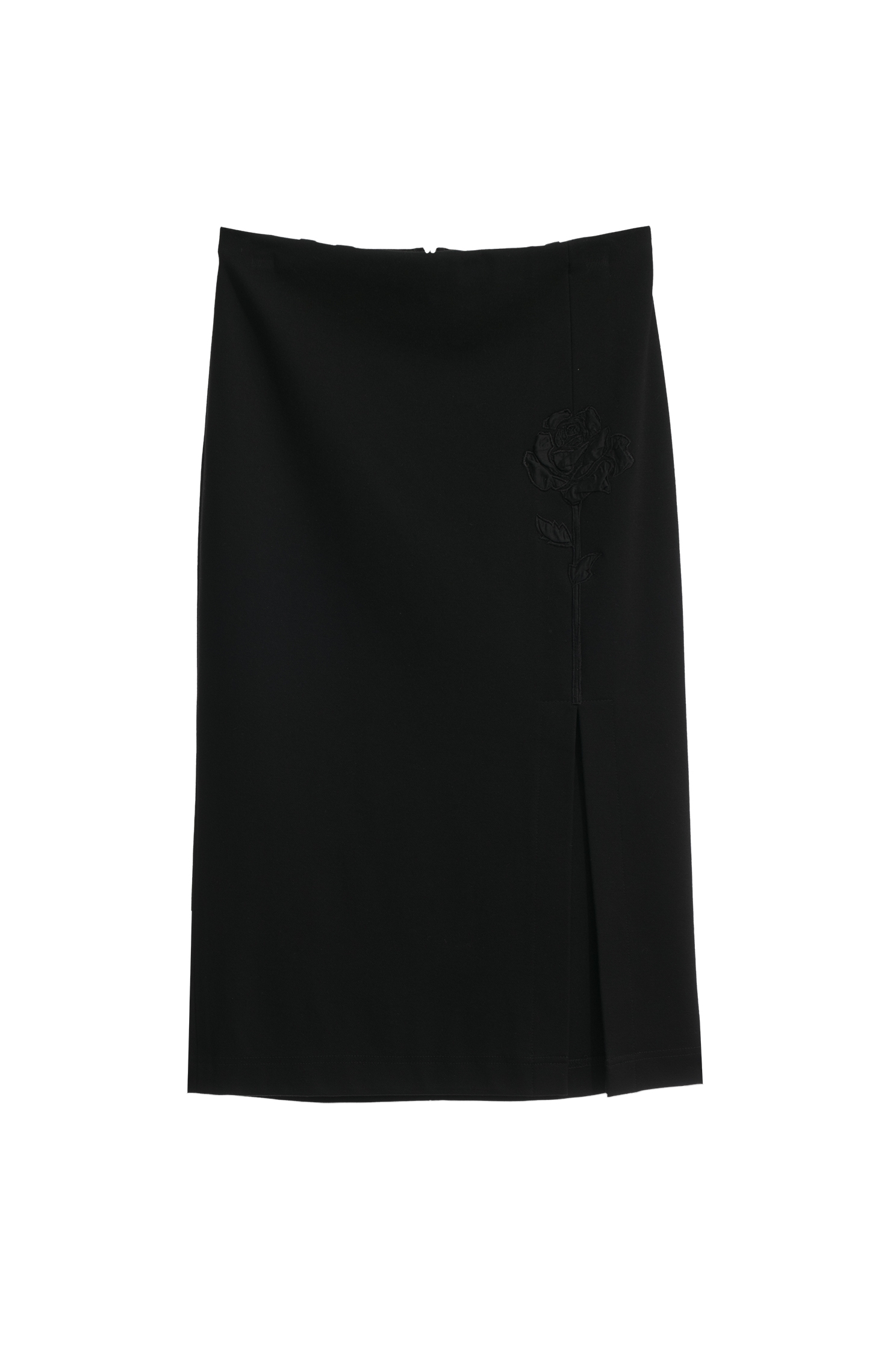 立體繡花側開叉中長裙立體繡花側開叉中長裙,人氣商品,秋冬穿搭,窄裙,繡花,黑色裙子