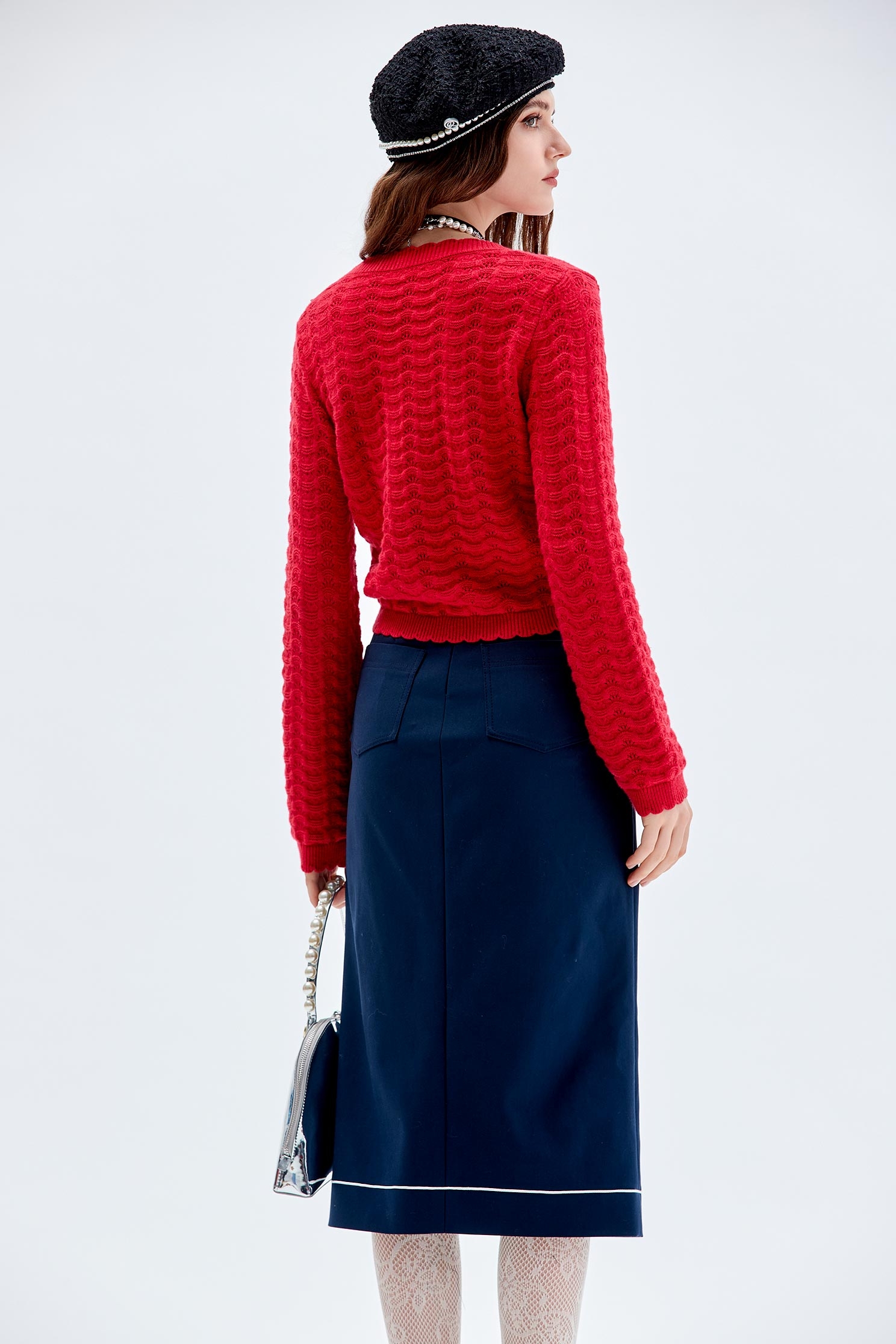 日蝕色鑲色邊中長裙日蝕色鑲色邊中長裙,人氣商品,秋冬穿搭,窄裙