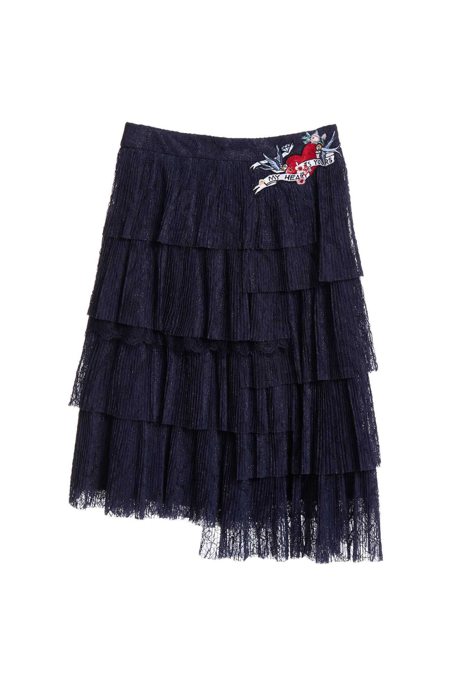 Asymmetrical lace skirt,embroidery,embroidered,lace,laceskirt,longskirt