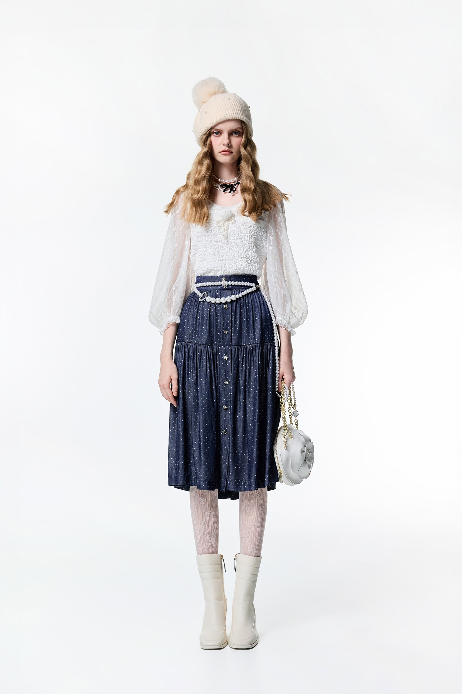 閃光印蔥中長裙閃光印蔥中長裙,秋冬穿搭,長裙