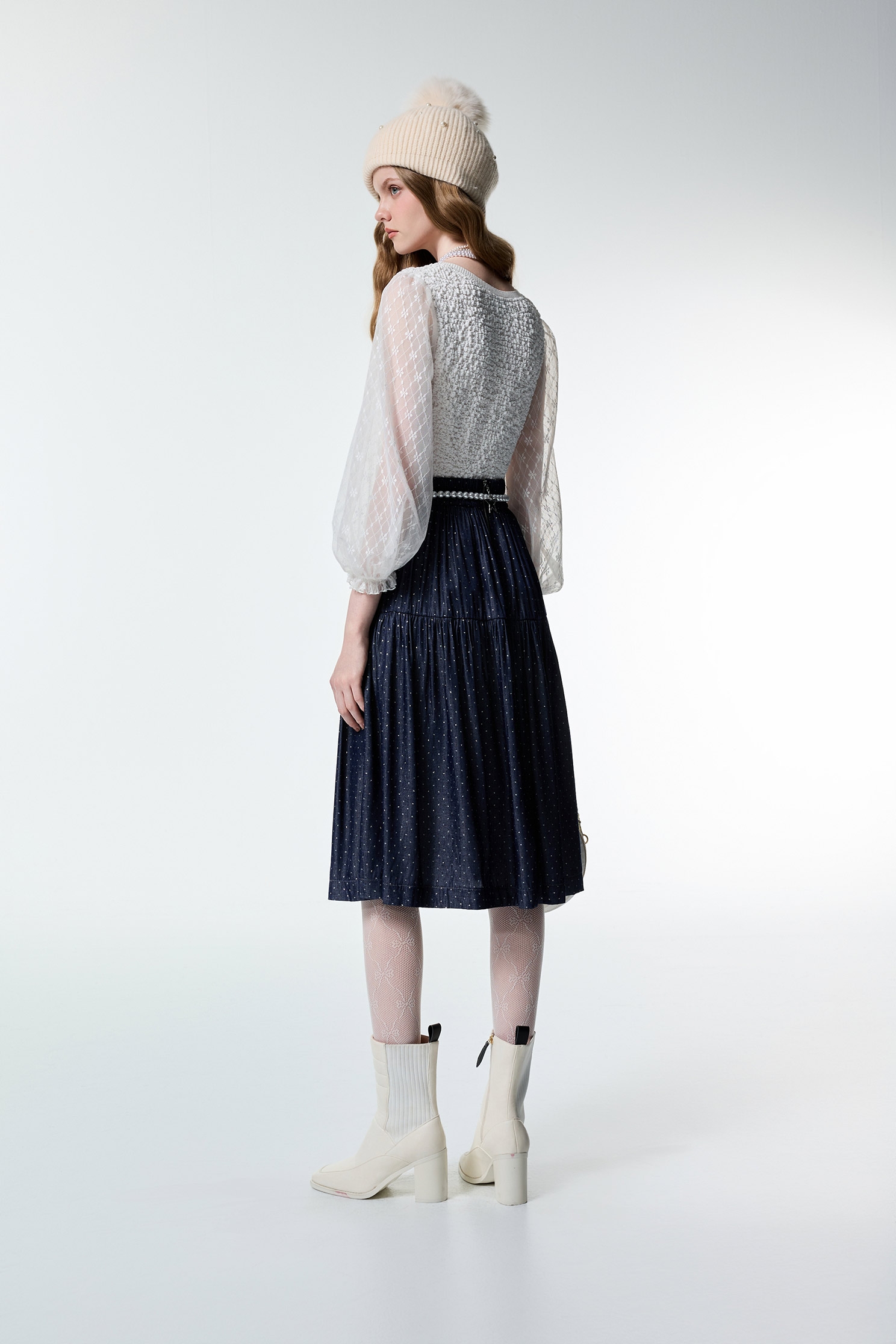 閃光印蔥中長裙閃光印蔥中長裙,秋冬穿搭,長裙