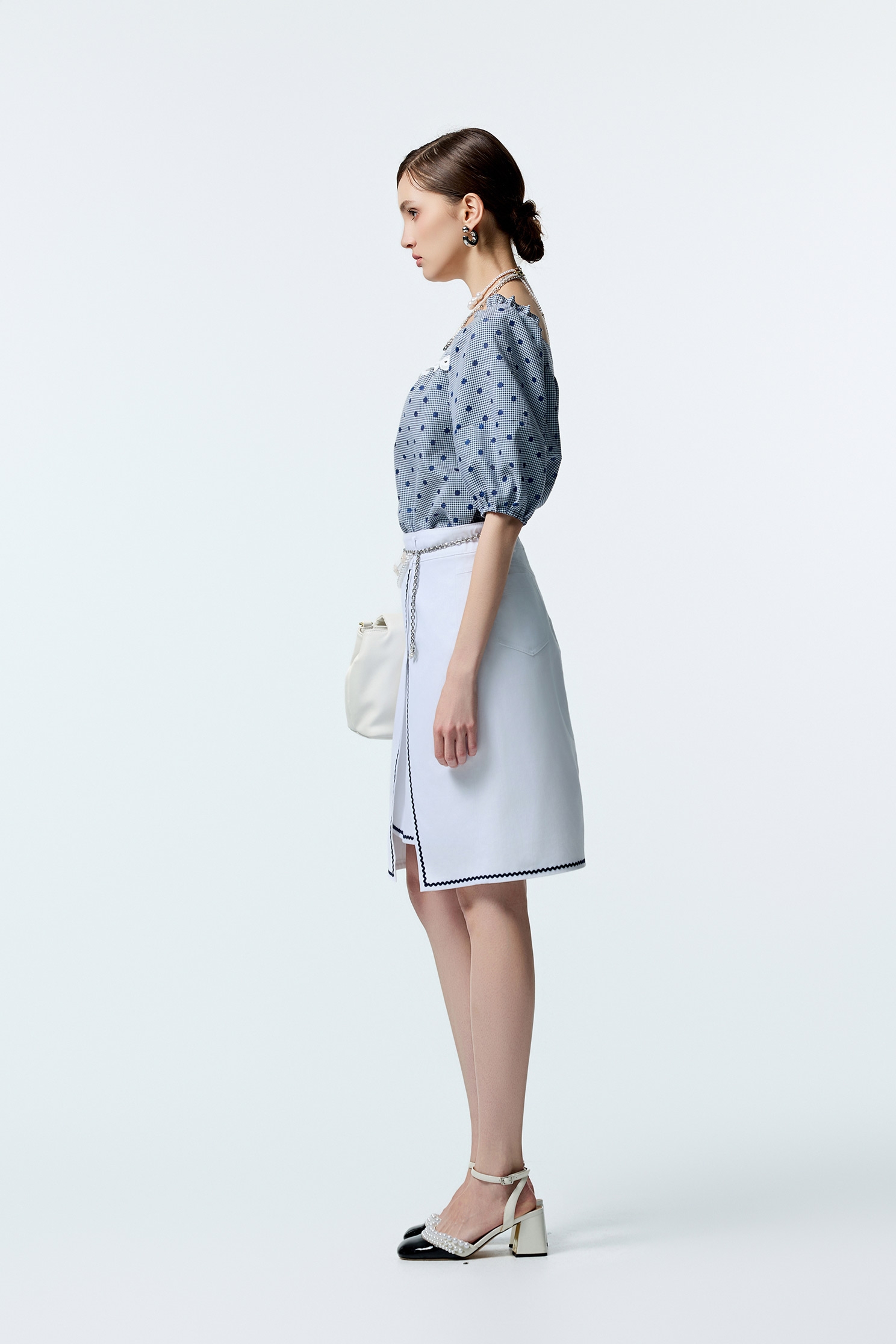 綴跳色波紋織帶窄裙綴跳色波紋織帶窄裙,A字裙,上班OL穿搭,秋冬穿搭,窄裙,約會特輯,長裙