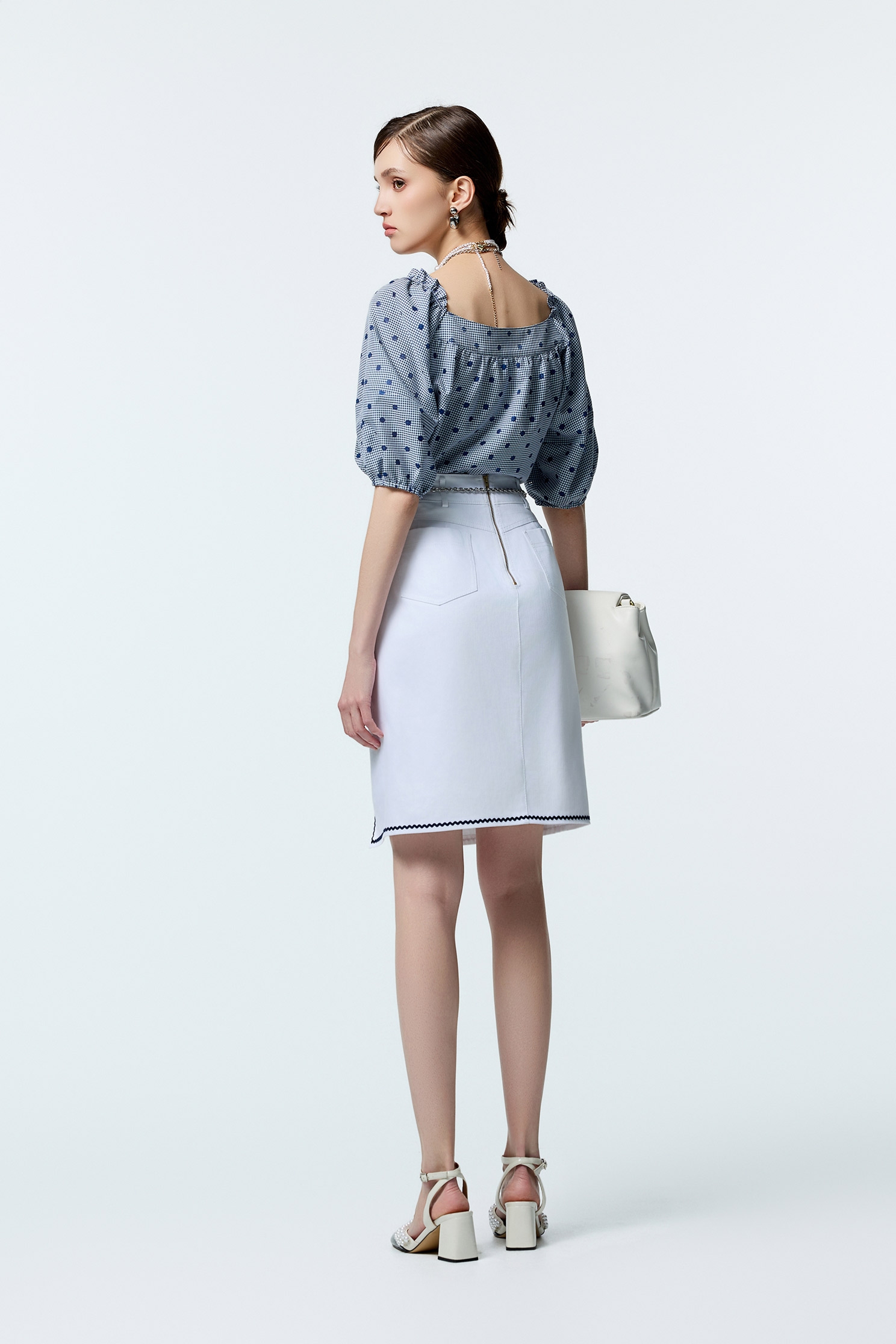 綴跳色波紋織帶窄裙綴跳色波紋織帶窄裙,A字裙,上班OL穿搭,秋冬穿搭,窄裙,約會特輯,長裙