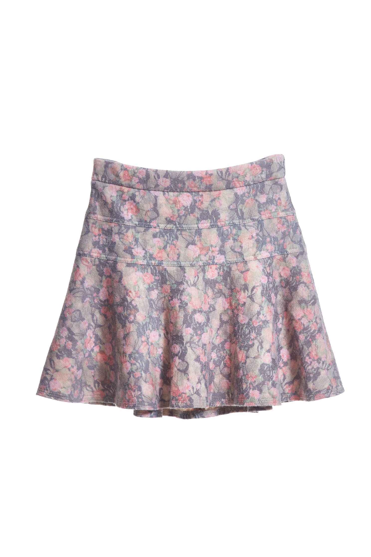 Elegant floral short skirt.,miniskirt