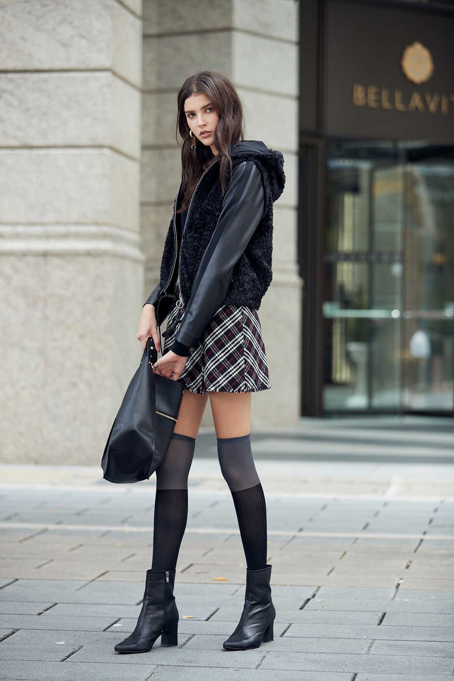 Vintage plaid classic design shorts,Mini Skirt