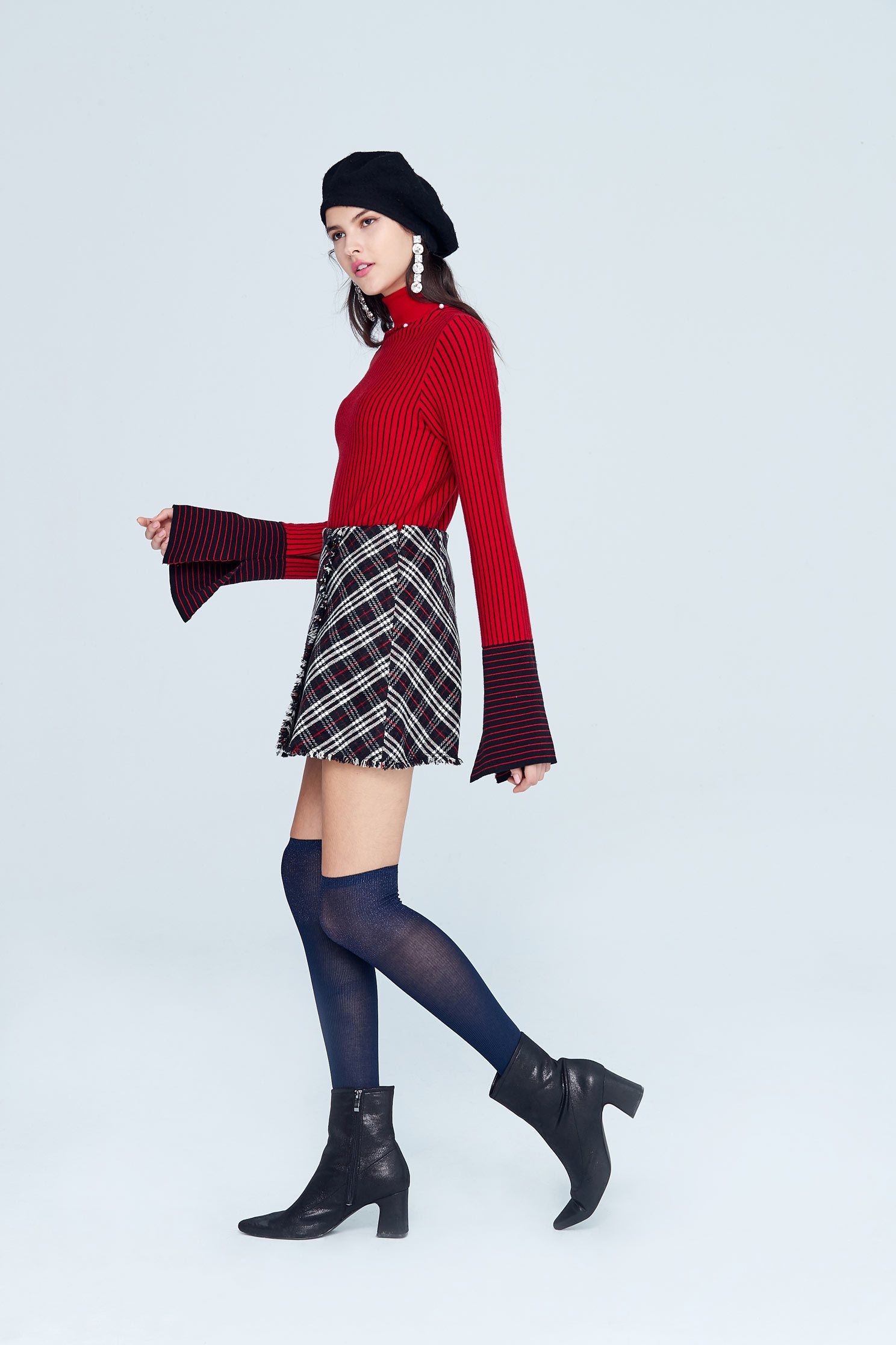 Vintage plaid classic design shorts,Mini Skirt