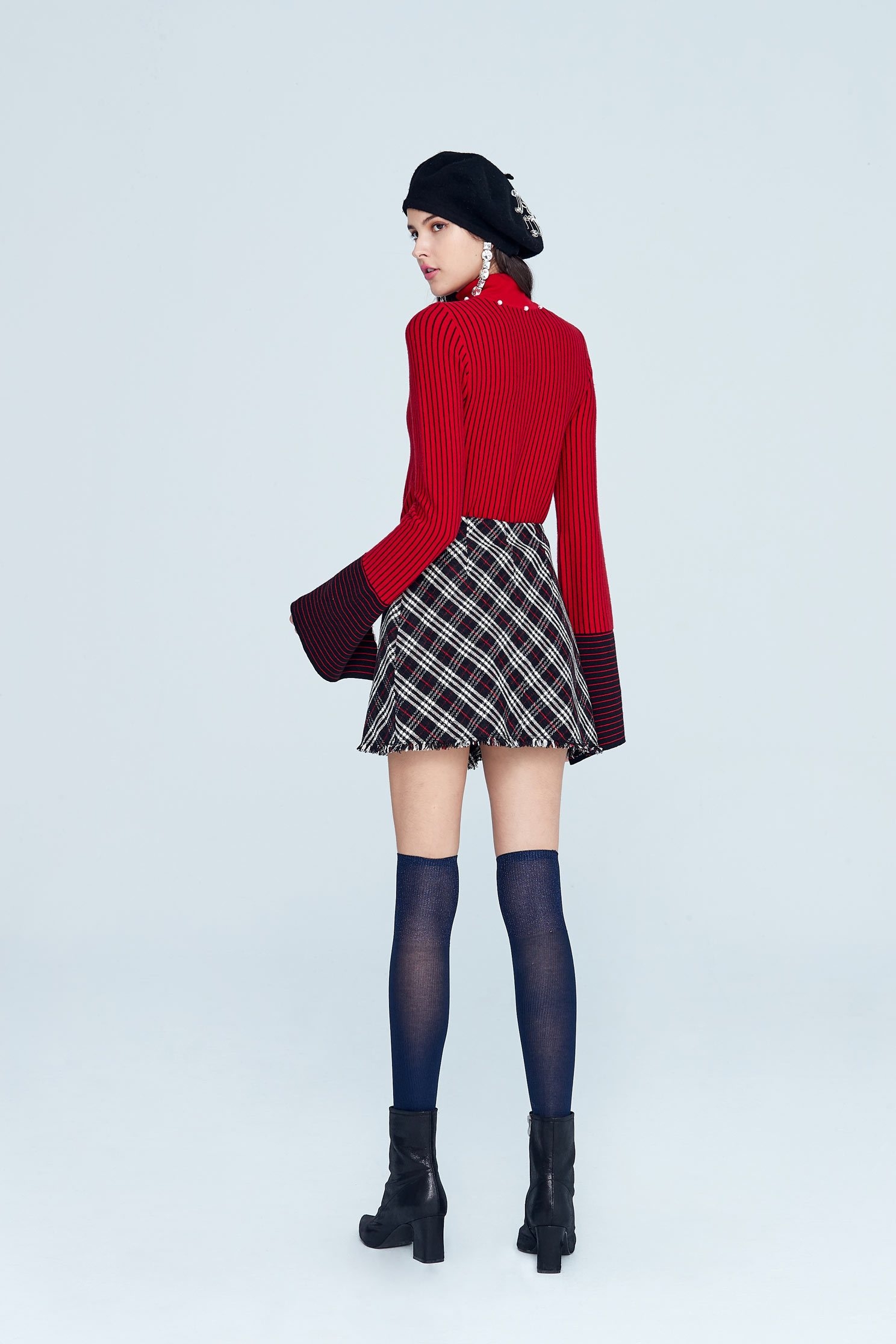 Vintage plaid classic design shorts,Mini Skirt