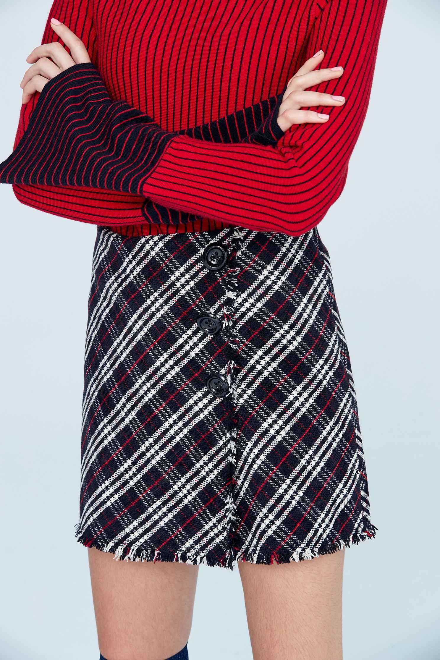 Vintage plaid classic design shorts,Mini Skirt