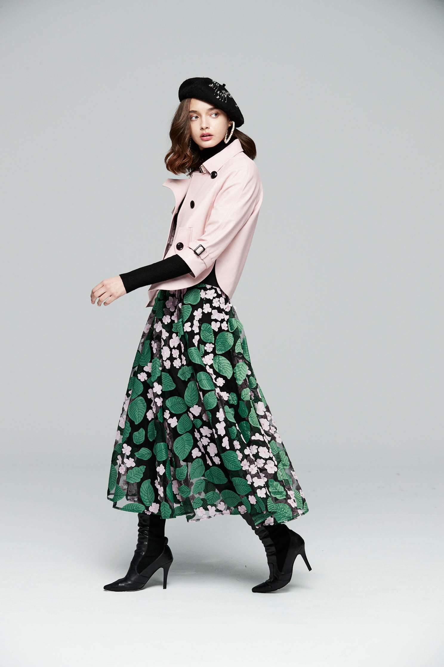 Multi-layer textured chiffon long skirt,a-lineskirt,tulleskirt,longskirt