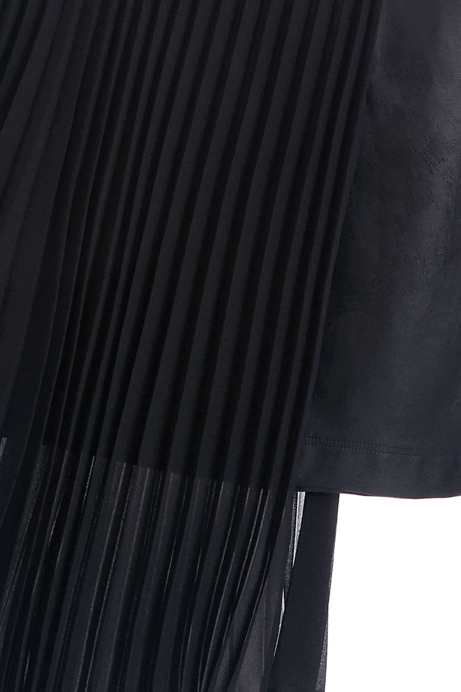 Leather mixed pleated skirt,百折,Pleated Skirt,Maxi Pleated Skirt,皮革,Long Skirt,Chiffon,Chiffon Skirt,Chiffon Long skirts,黑色裙子