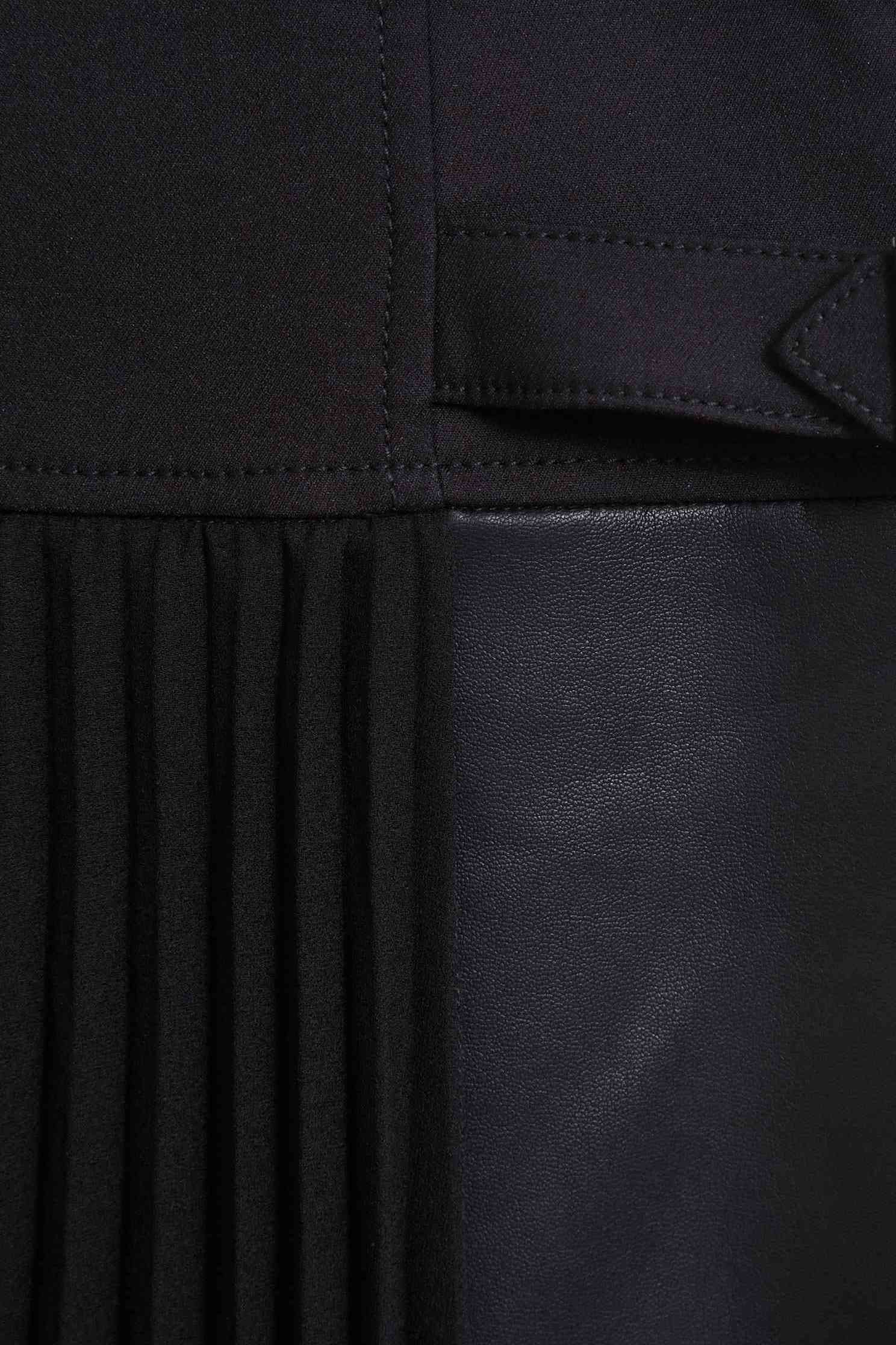 Leather mixed pleated skirt,百折,Pleated Skirt,Maxi Pleated Skirt,皮革,Long Skirt,Chiffon,Chiffon Skirt,Chiffon Long skirts,黑色裙子