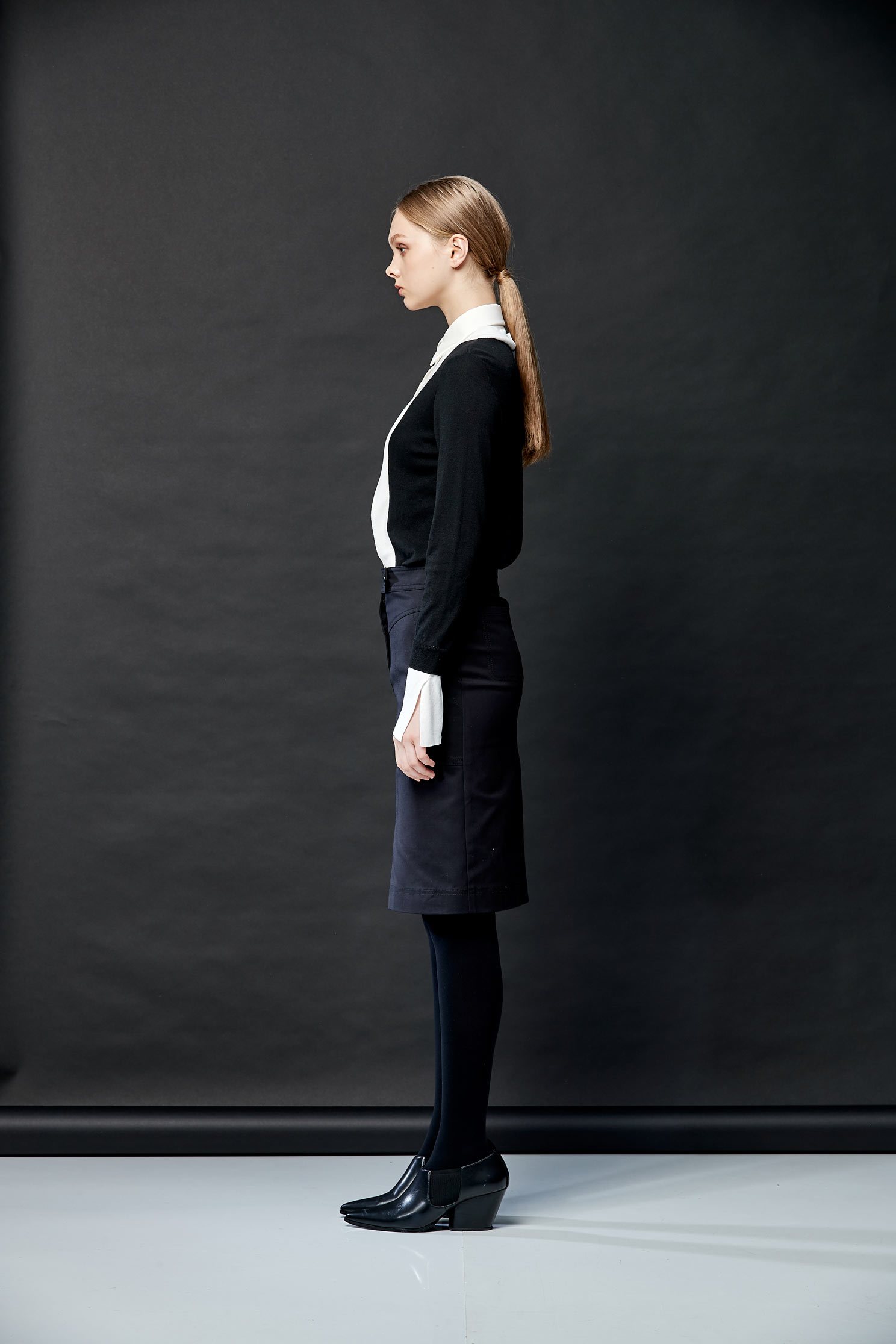 Neat skinny skirt,Pencil Skirt,Long Skirt,黑色裙子