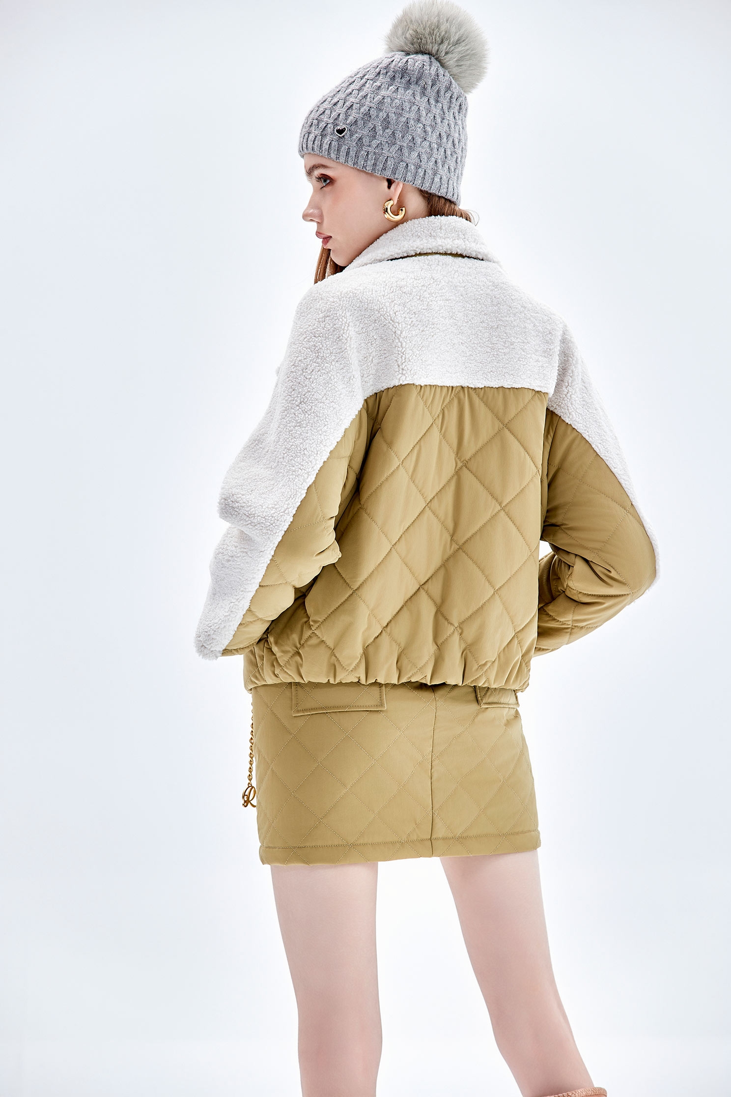 月見草色絎縫短裙月見草色絎縫短裙,短裙,秋冬穿搭