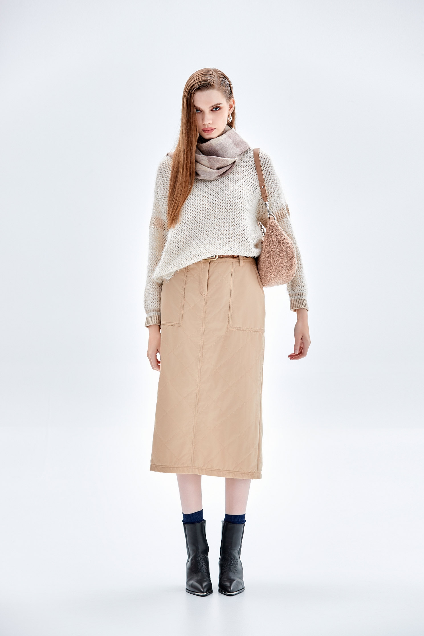 太妃糖色絎縫長裙太妃糖色絎縫長裙,人氣商品,秋冬穿搭,長裙