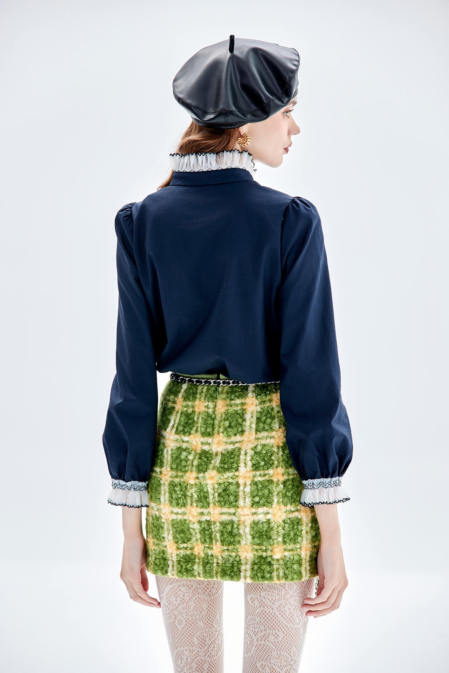 和田玉格紋短裙和田玉格紋短裙,小香風,時髦成套搭配,格紋,秋冬穿搭,窄裙