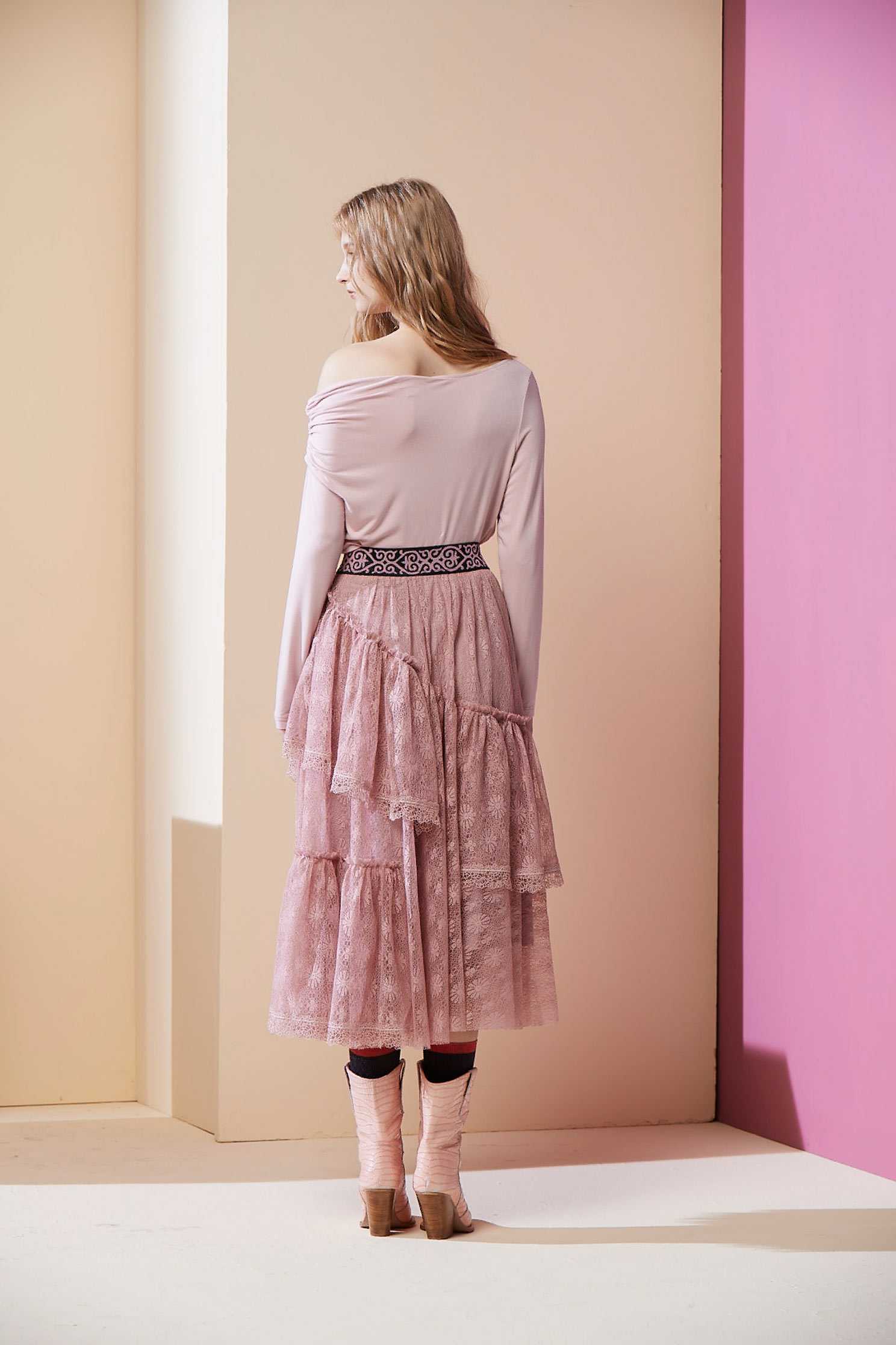 Dry rose lace skirt,firesigns,tulleskirt,lace,laceskirt,longskirt