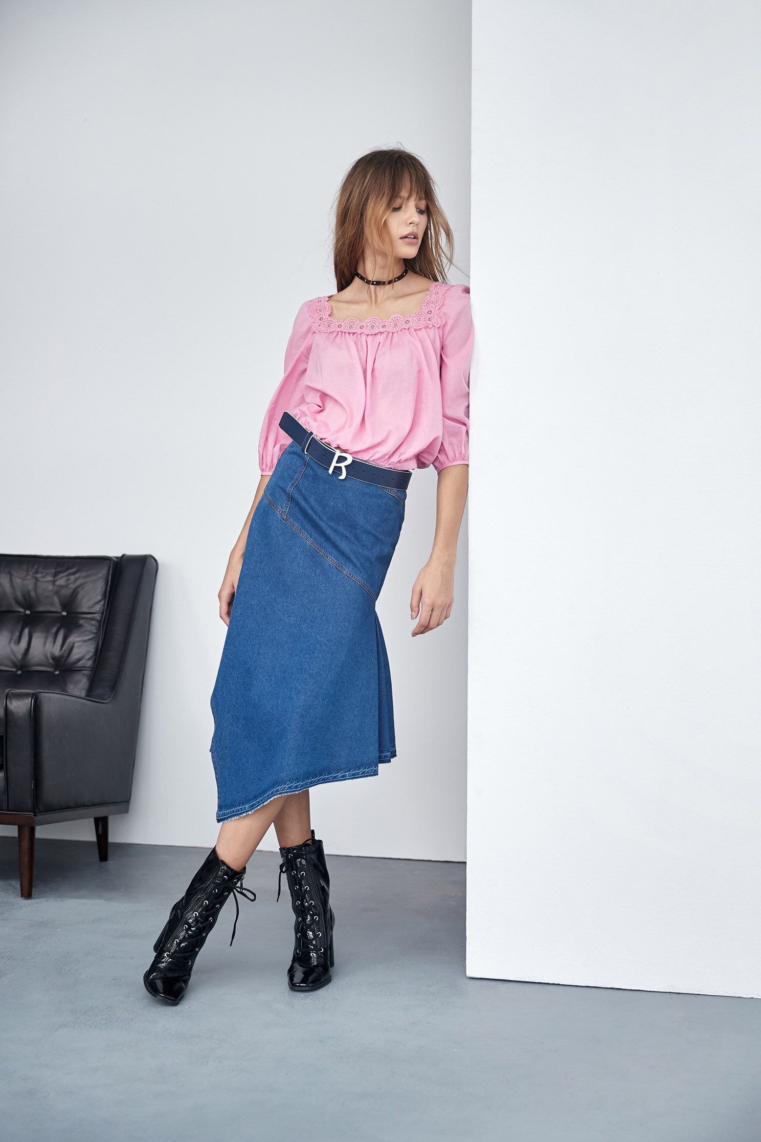 Irregular denim skirt,tanning,firesigns,cowboy,denimskirt,cotton,longskirt