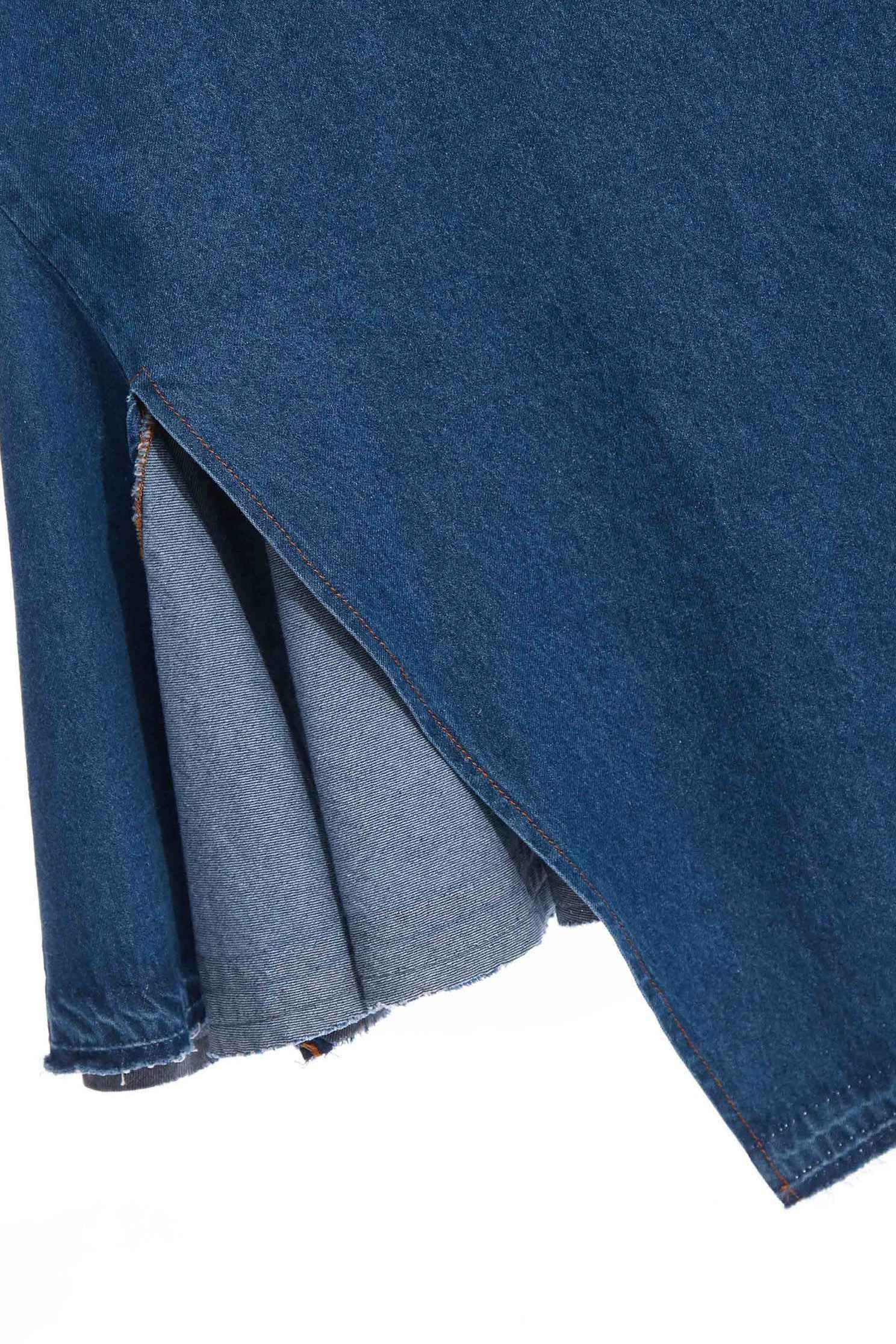 Irregular denim skirt,tanning,firesigns,cowboy,denimskirt,cotton,longskirt