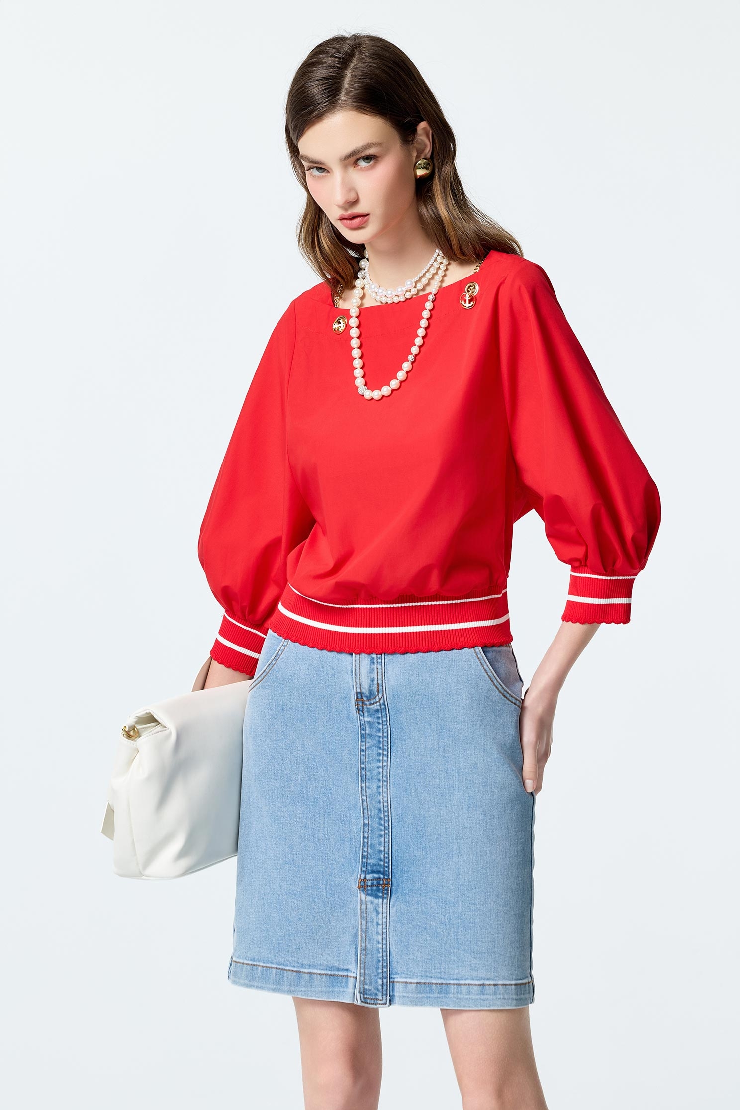 口袋造型牛仔短裙口袋造型牛仔短裙,牛仔,牛仔裙,秋冬穿搭