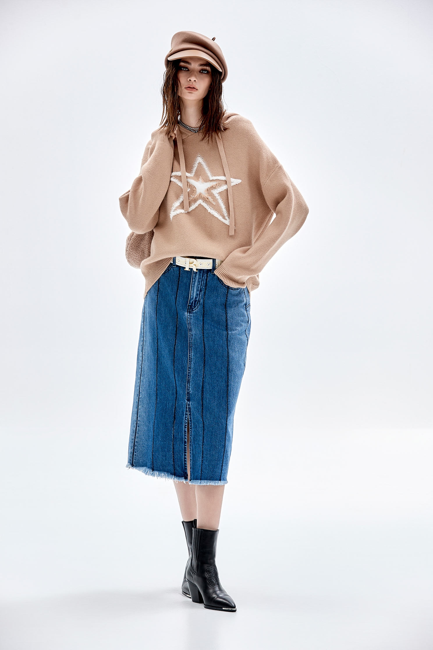 漸層水洗牛仔長裙漸層水洗牛仔長裙,牛仔,牛仔裙,秋冬穿搭