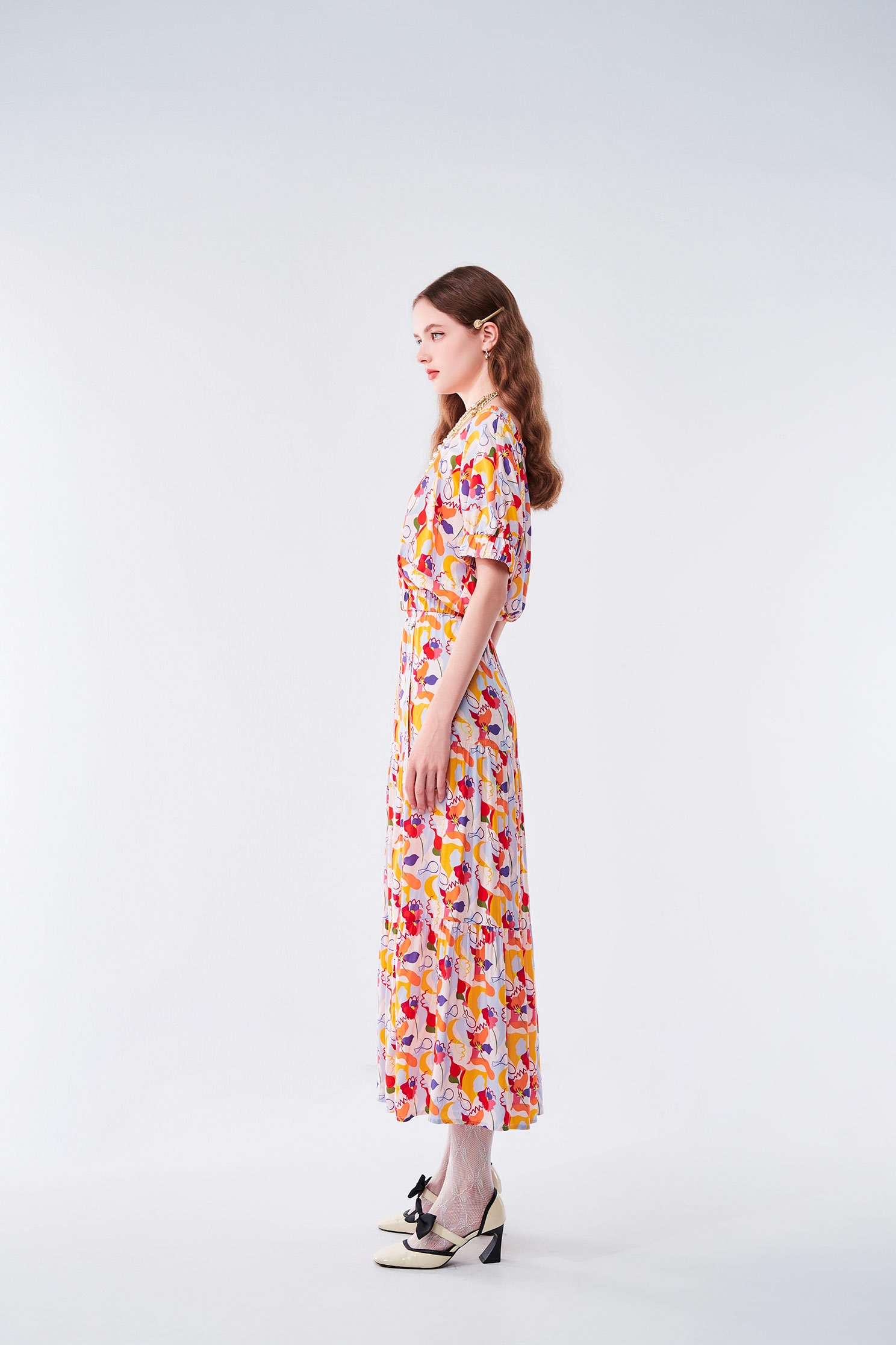 童趣五彩印花長裙童趣五彩印花長裙,上衣,秋冬穿搭,網裙