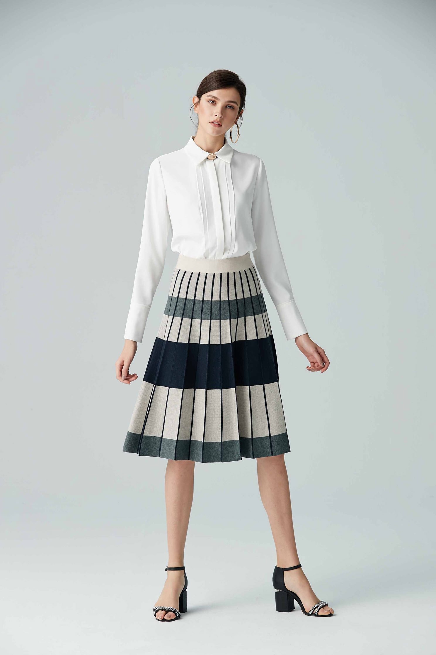 Color matching classic design dress,pleats,pleatedskirt,maxipleatedskirt,longskirt