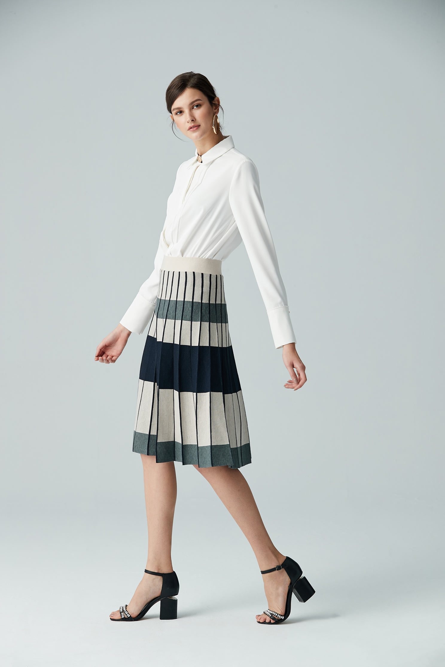 Color matching classic design dress,pleats,pleatedskirt,maxipleatedskirt,longskirt