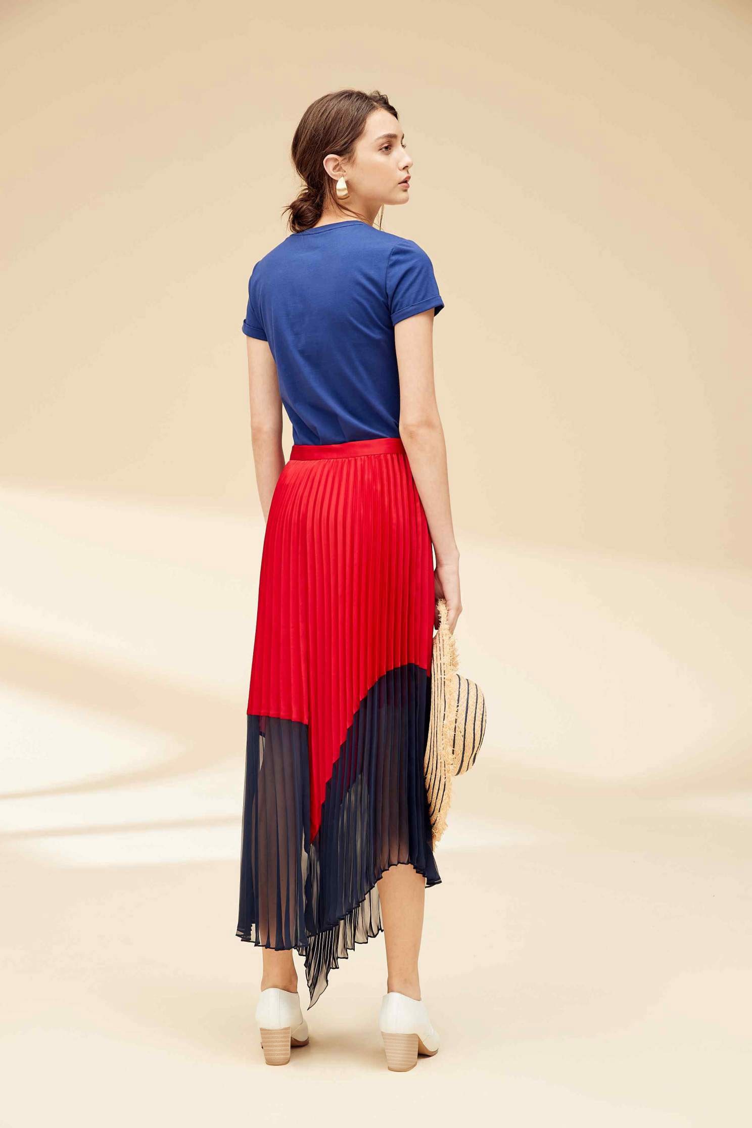 Colorblock fashion dress,Water Signs,百折,Pleated Skirt,Maxi Pleated Skirt,Long Skirt,Chiffon,Chiffon Skirt,Chiffon Long skirts