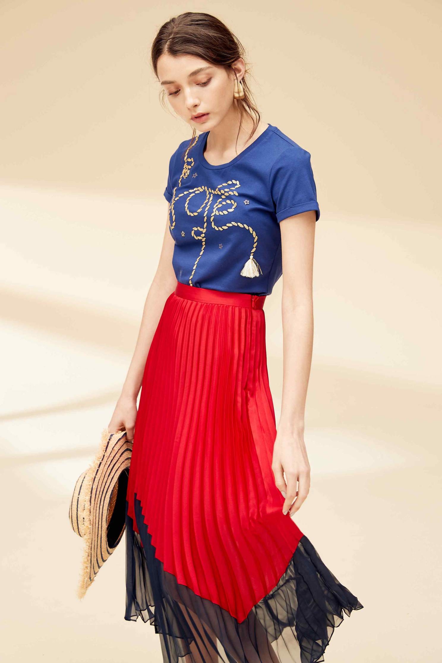 Colorblock fashion dress,Water Signs,百折,Pleated Skirt,Maxi Pleated Skirt,Long Skirt,Chiffon,Chiffon Skirt,Chiffon Long skirts