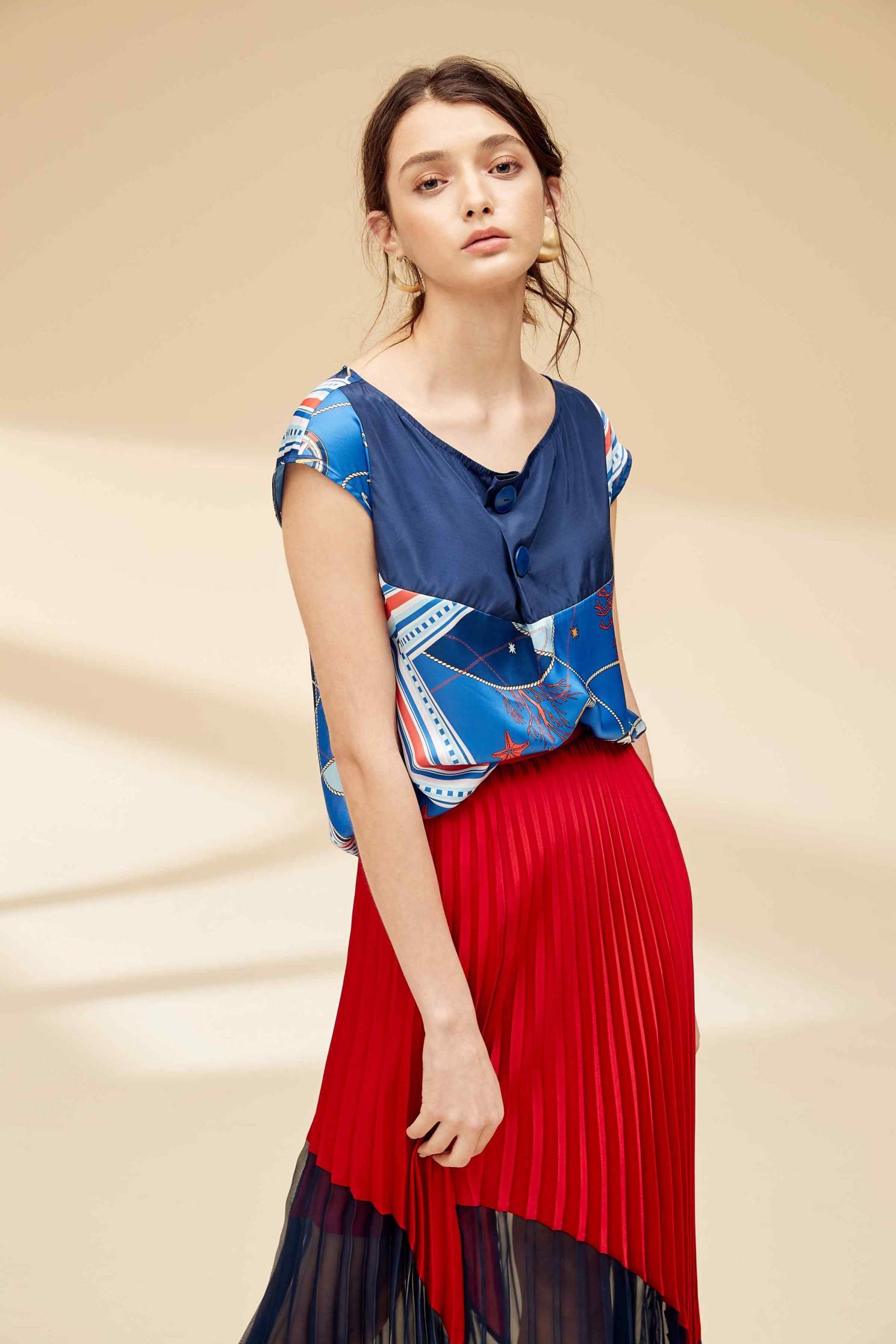 Colorblock fashion dress,Water Signs,百折,Pleated Skirt,Maxi Pleated Skirt,Long Skirt,Chiffon,Chiffon Skirt,Chiffon Long skirts