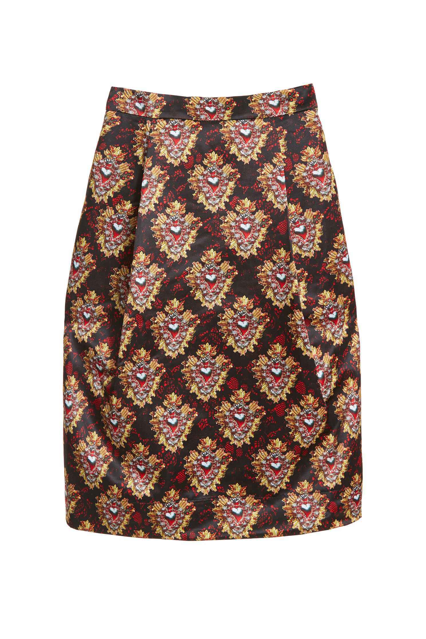 Printed knee skirt,Fantasy purple,Long Skirt