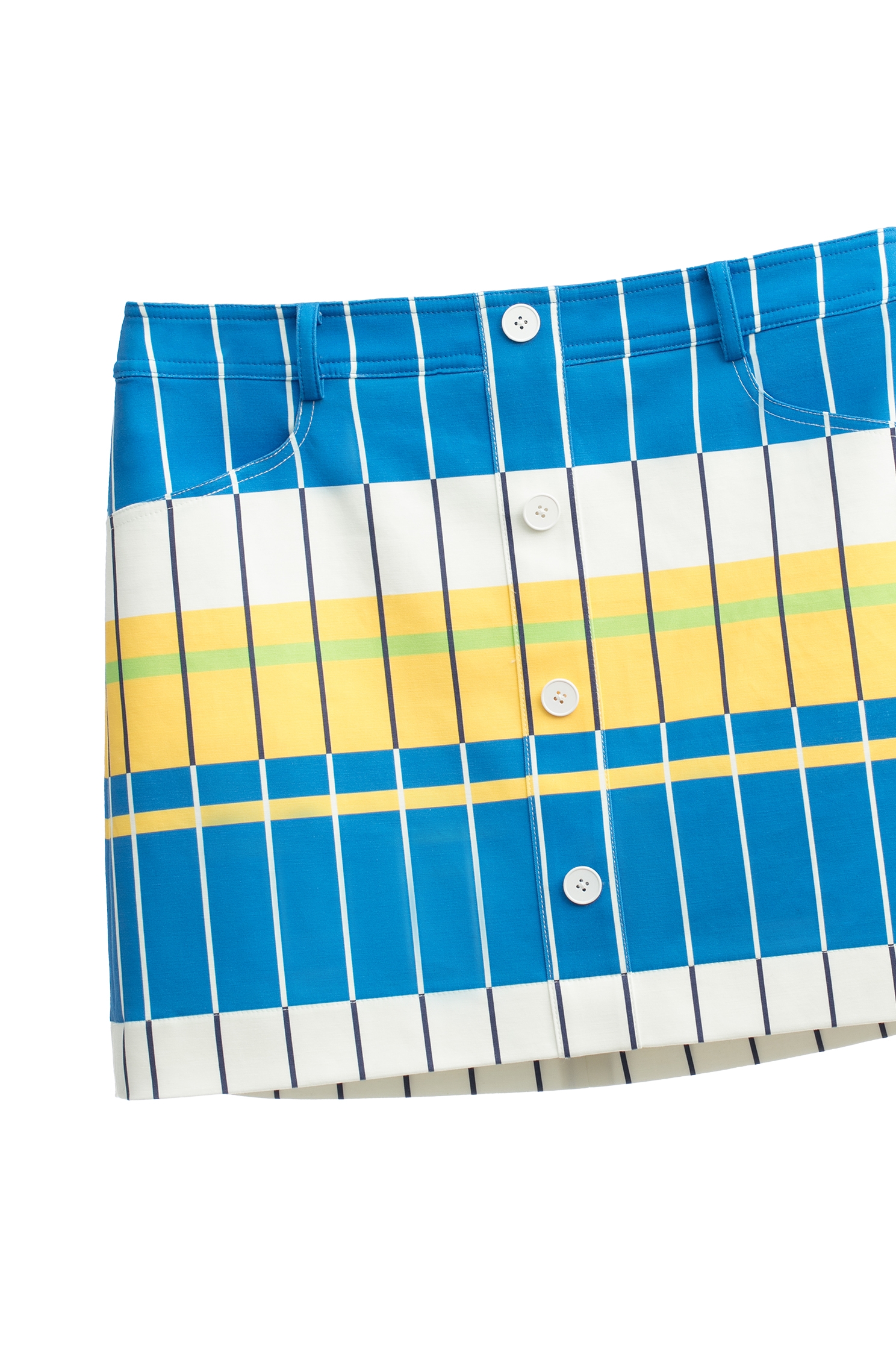 藍白黃拼色配條短裙藍白黃拼色配條短裙,春夏穿搭,窄裙