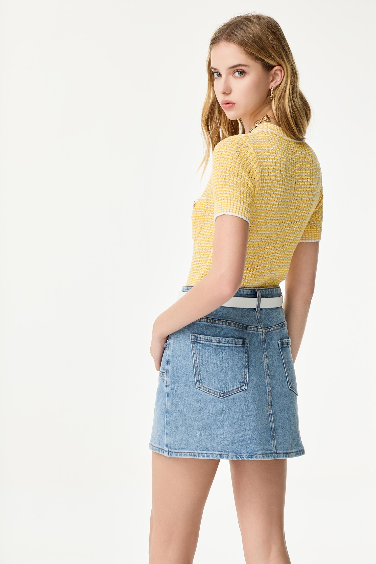 雙層拼接裙身牛仔裙雙層拼接裙身牛仔裙,春夏穿搭,牛仔,牛仔短裙,牛仔裙