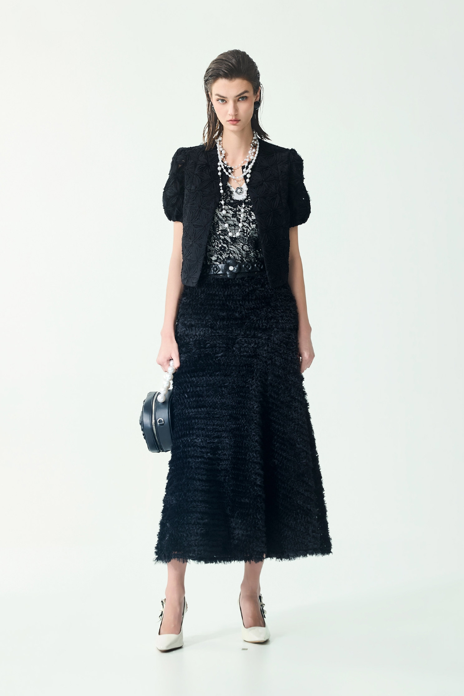 立體烏干壓條網紗中長裙立體烏干壓條網紗中長裙,春夏穿搭,派對特輯,約會特輯,紗裙,網紗,網裙,長裙