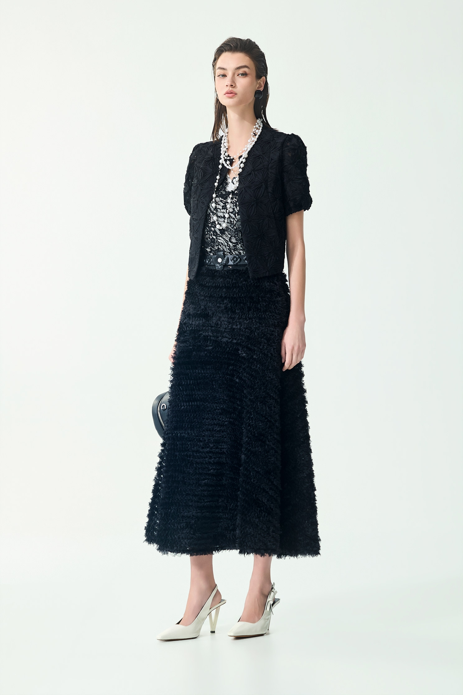 立體烏干壓條網紗中長裙立體烏干壓條網紗中長裙,春夏穿搭,派對特輯,約會特輯,紗裙,網紗,網裙,長裙