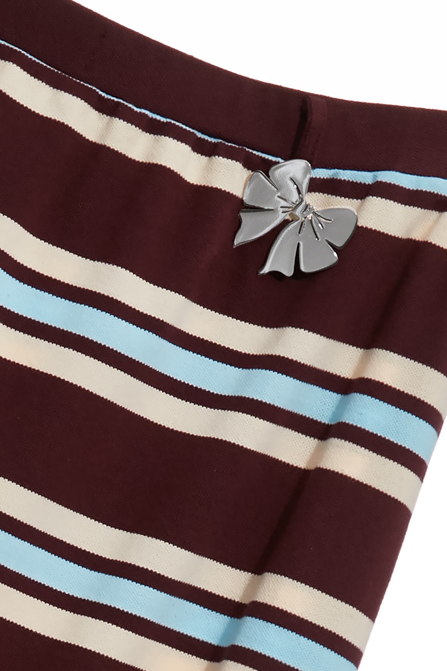 櫻桃巧克力色條紋長裙櫻桃巧克力色條紋長裙,上班OL穿搭,春夏穿搭,時髦成套搭配,條紋,約會特輯,純棉,蝴蝶結,輕奢度假,輕奢渡假,長裙