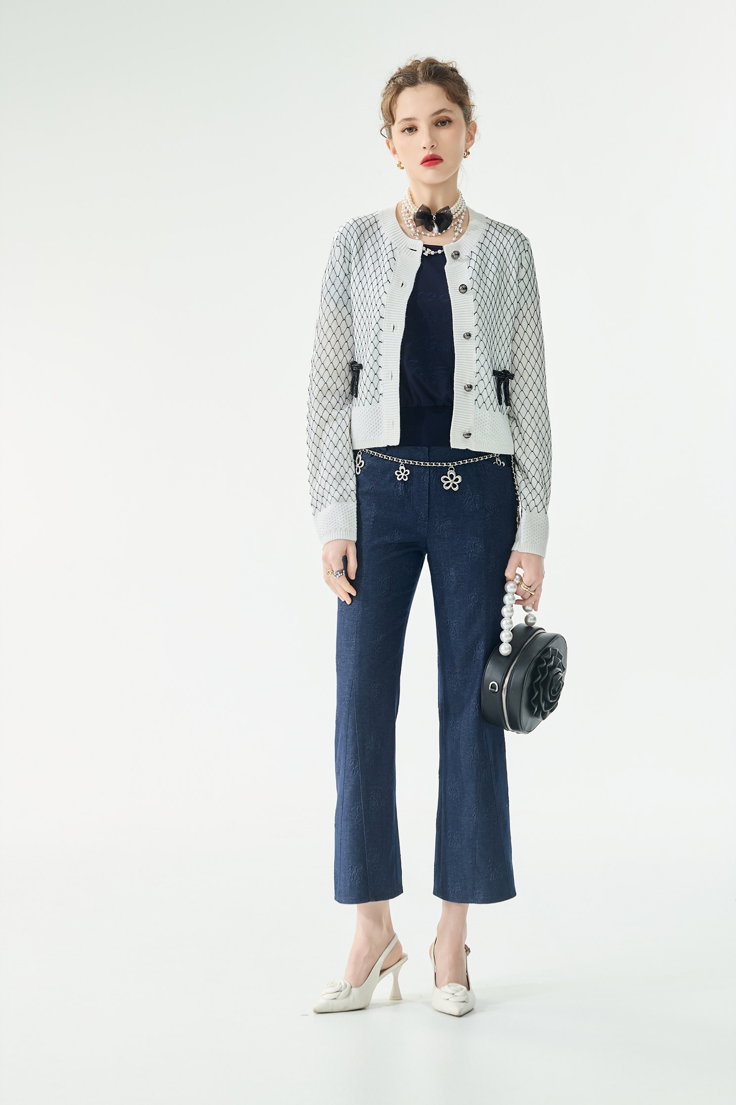 溫室花園壓花九分直筒褲溫室花園壓花九分直筒褲,喇叭褲,春夏穿搭,褲子