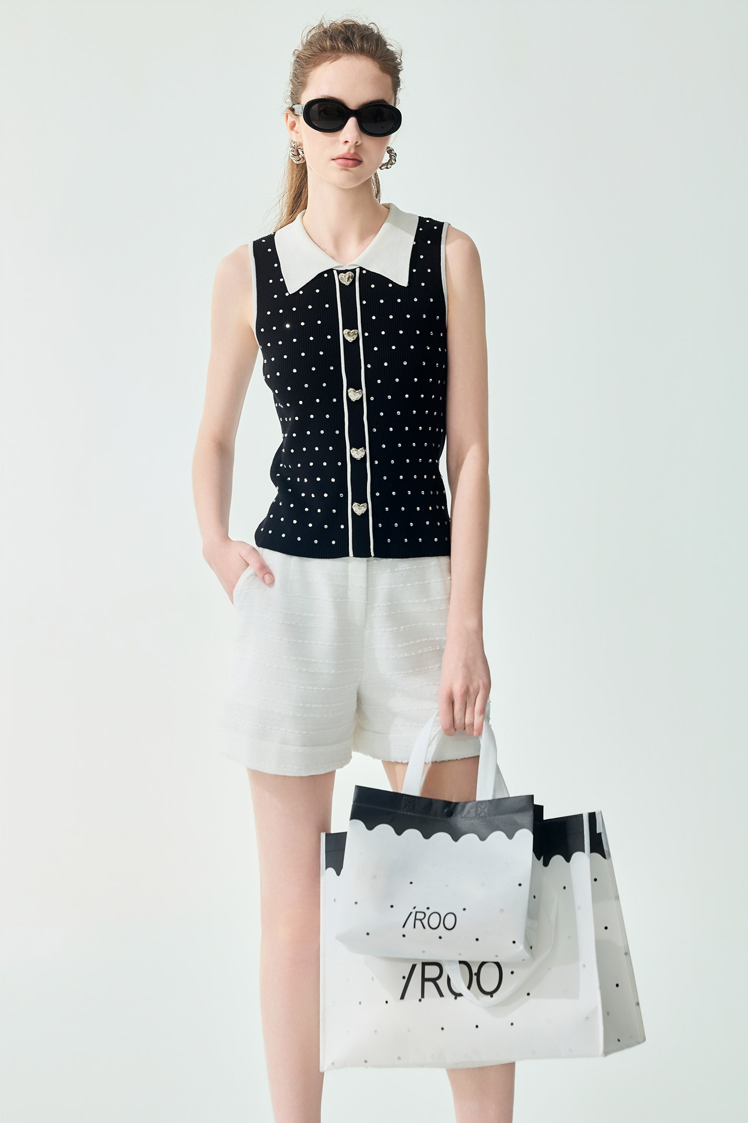 經典花呢紗短褲經典花呢紗短褲,春夏穿搭,珍珠,白色褲子,短褲,褲子