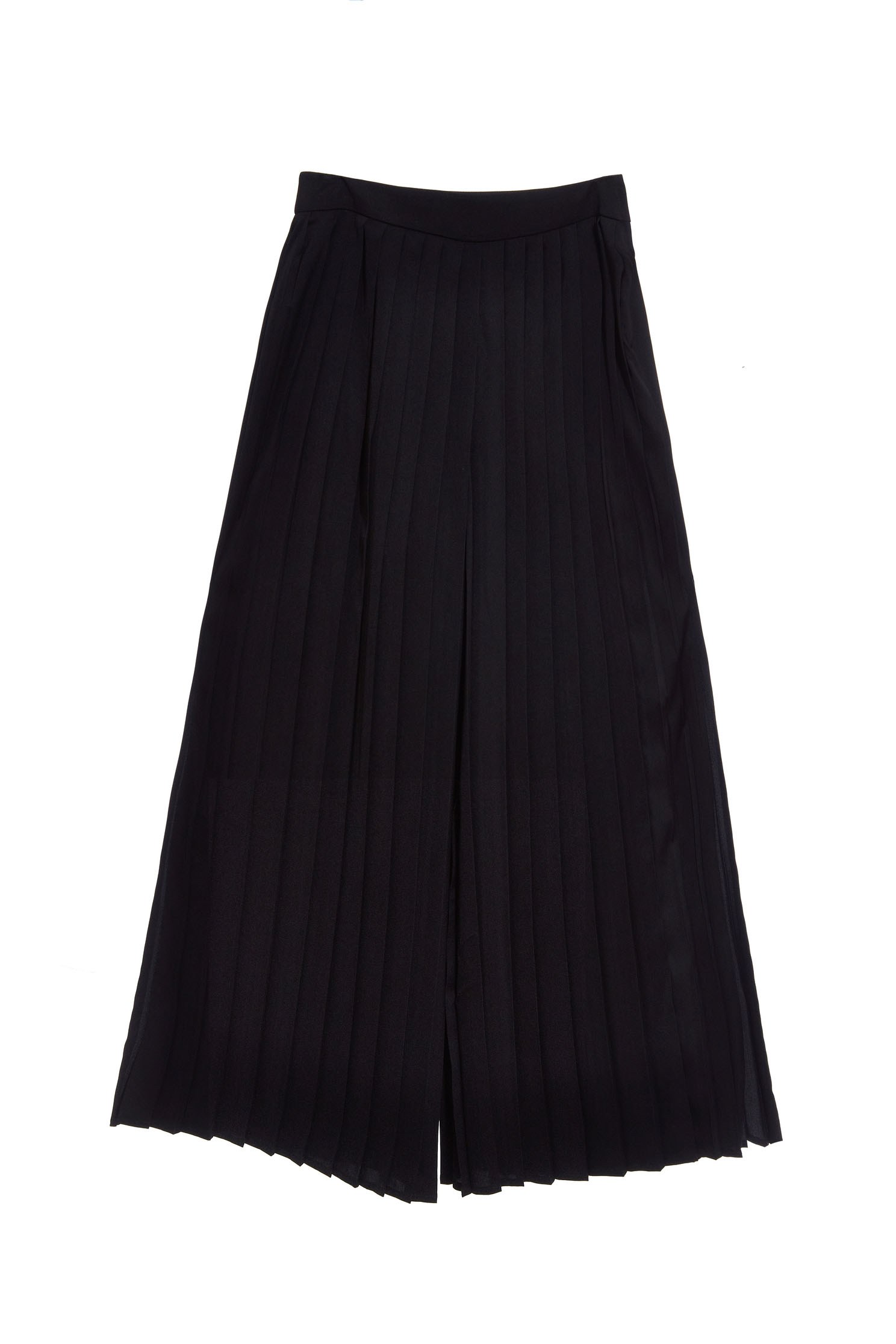 Chic pleated trouser,pants,chiffon,blackpants