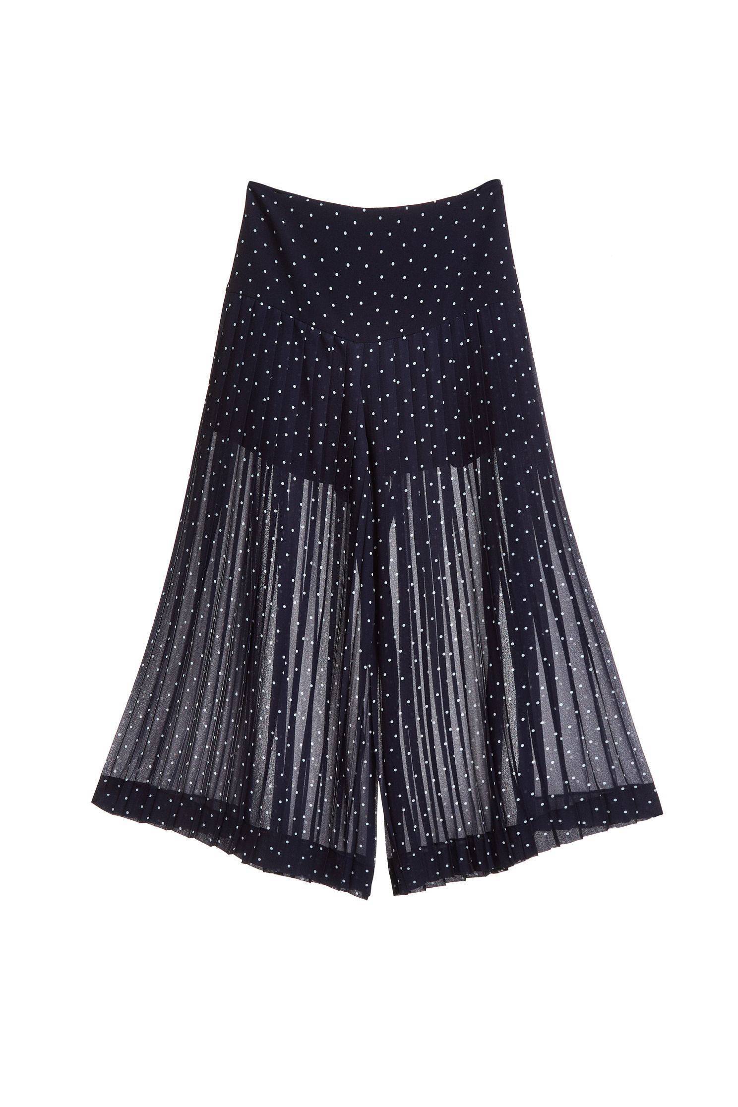 High waisted polka dot culottes,culottespants,pants,pants,chiffon,wasthin