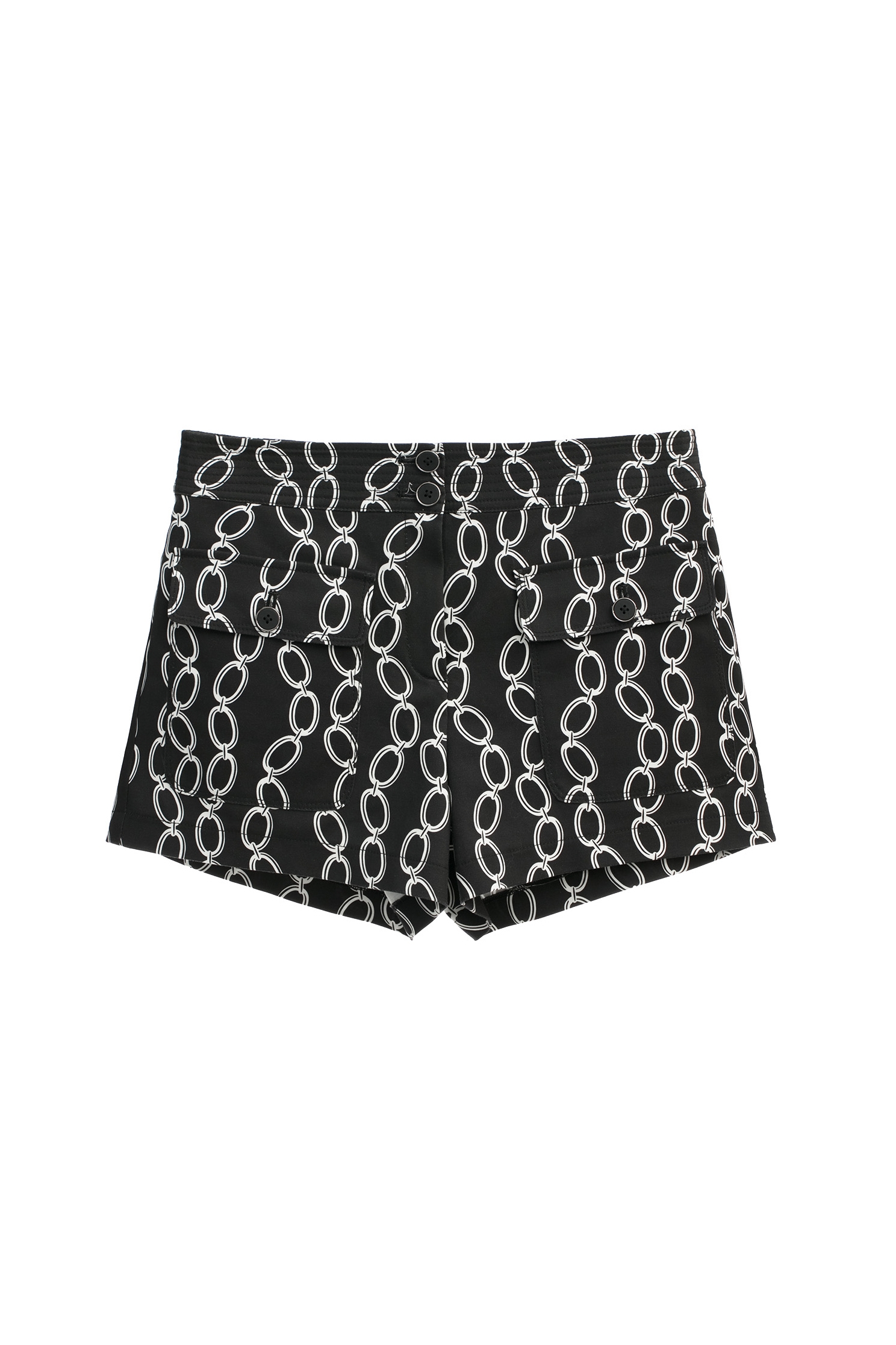 黑底白鏈條印花短褲黑底白鏈條印花短褲,春夏穿搭,短褲,褲子