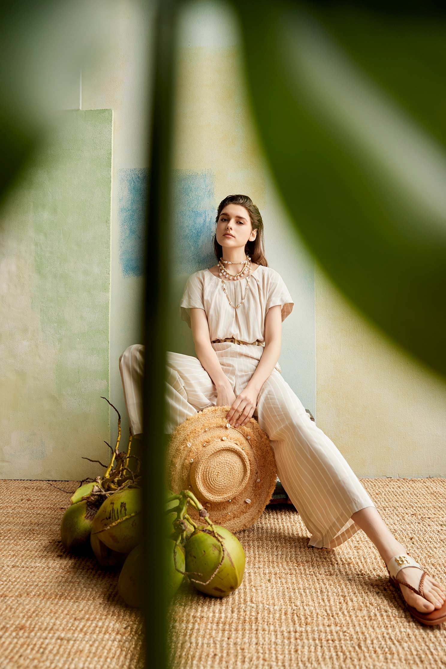 奶油色條紋縮腰連身褲奶油色條紋縮腰連身褲,一般背心,一般背心馬甲,人氣商品,春夏穿搭,條紋,背心,褲子,連身褲