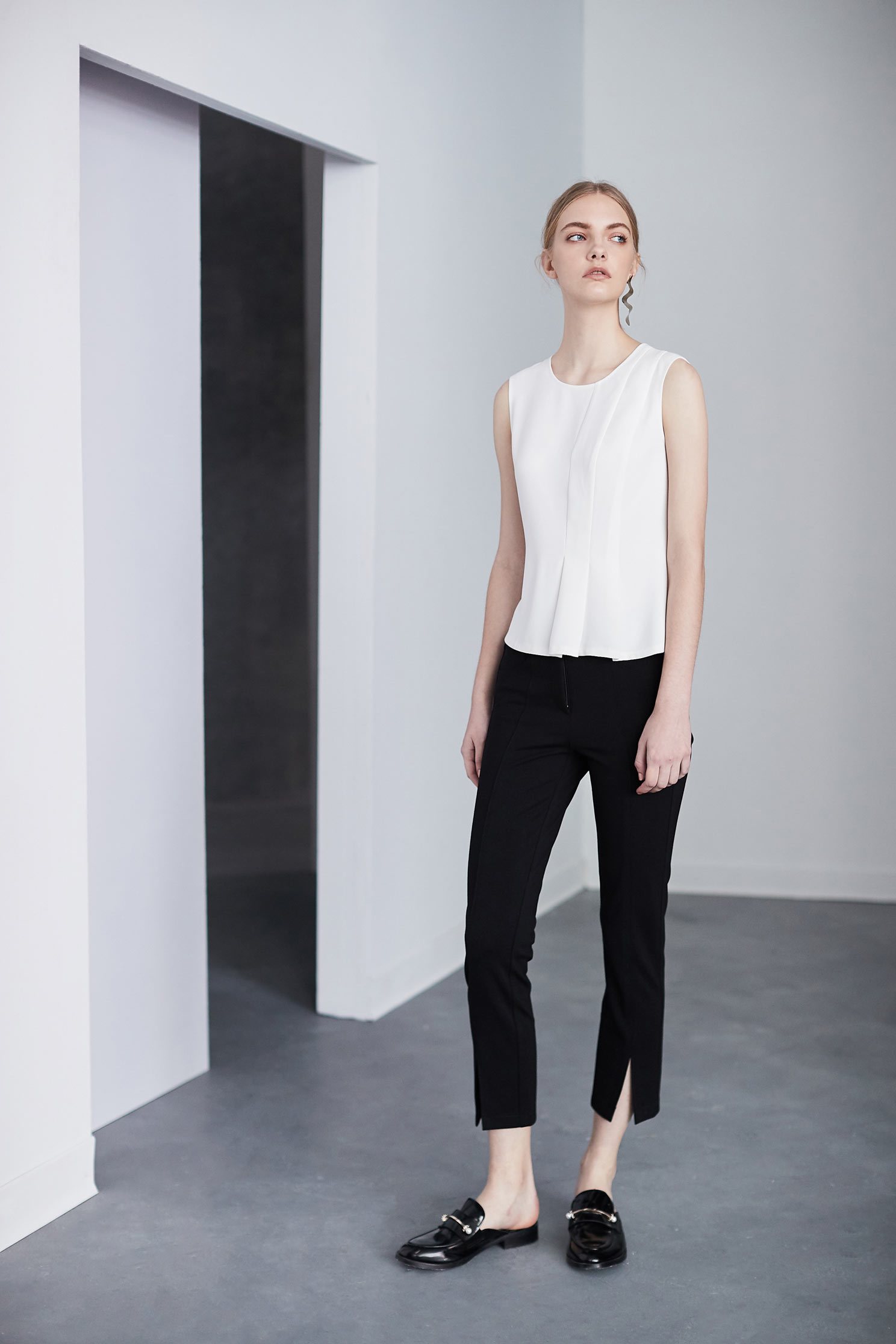 Basic slim classic trousers,Skinny pants,Pants,長褲,Thin pants,Black trousers