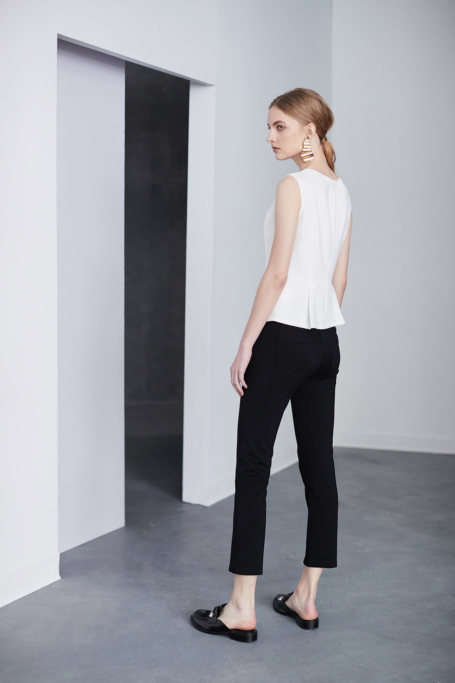 Basic slim classic trousers,Skinny pants,Pants,長褲,Thin pants,Black trousers