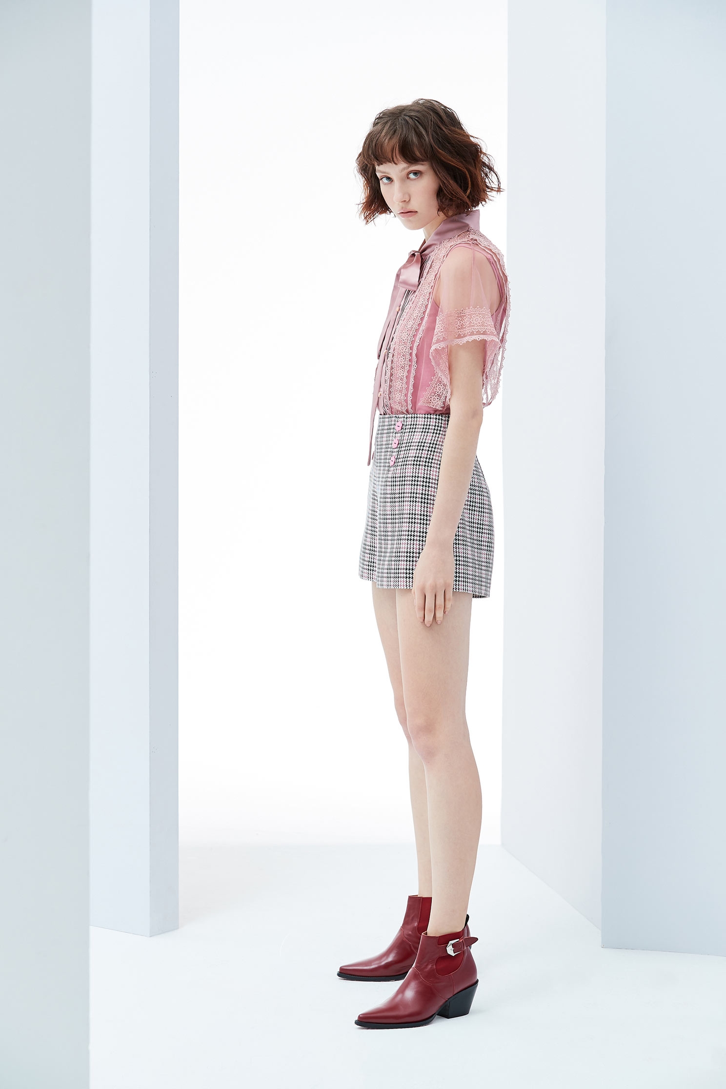 Plaid design shorts,shorts,pants